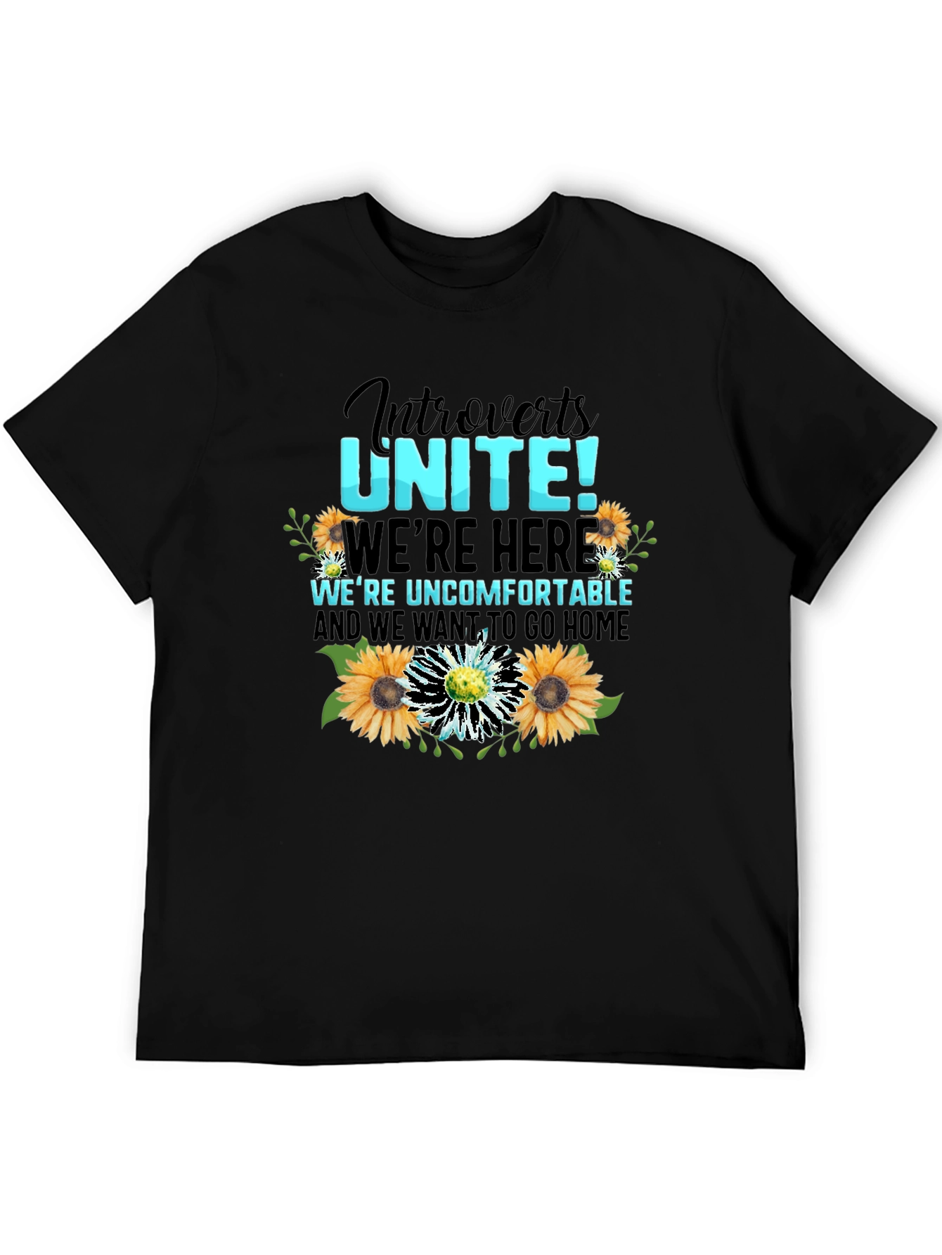 Black Introverts Unite Graphic Tee view 5