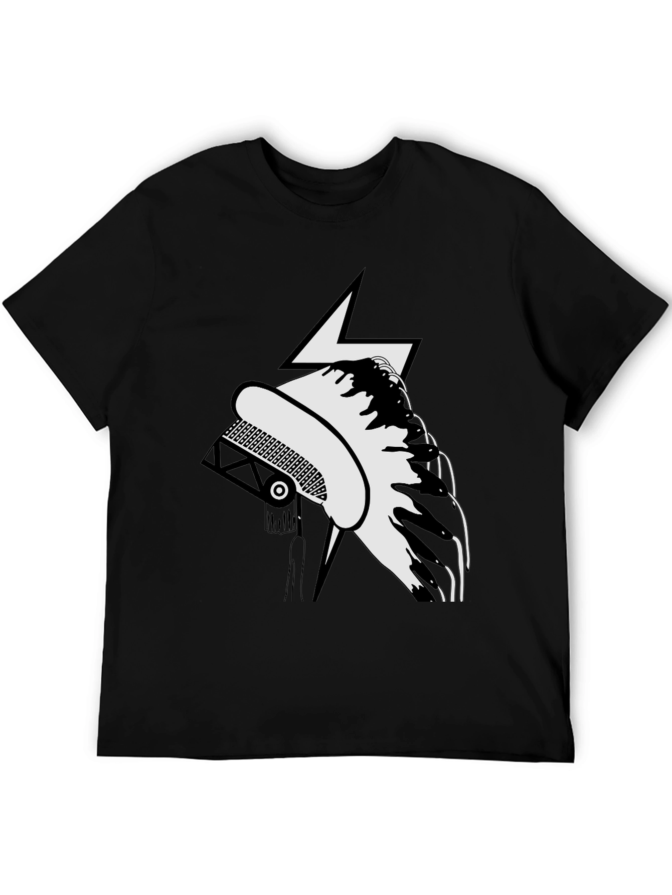 Black Stylish Black T-Shirt with Unique Graphic Design view 5