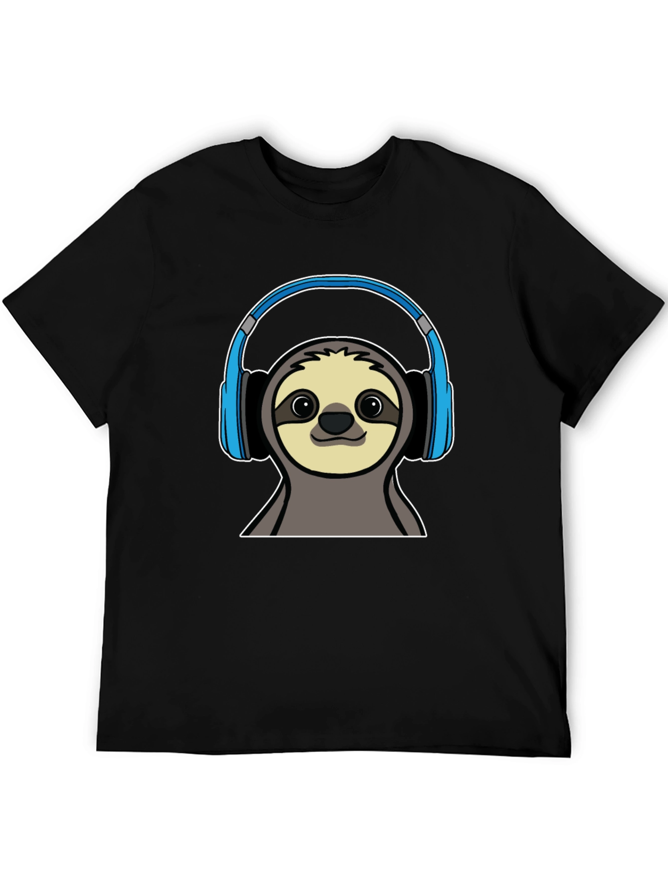 Black Sloth DJ T-Shirt - Cool Animal Graphic Tee view 5