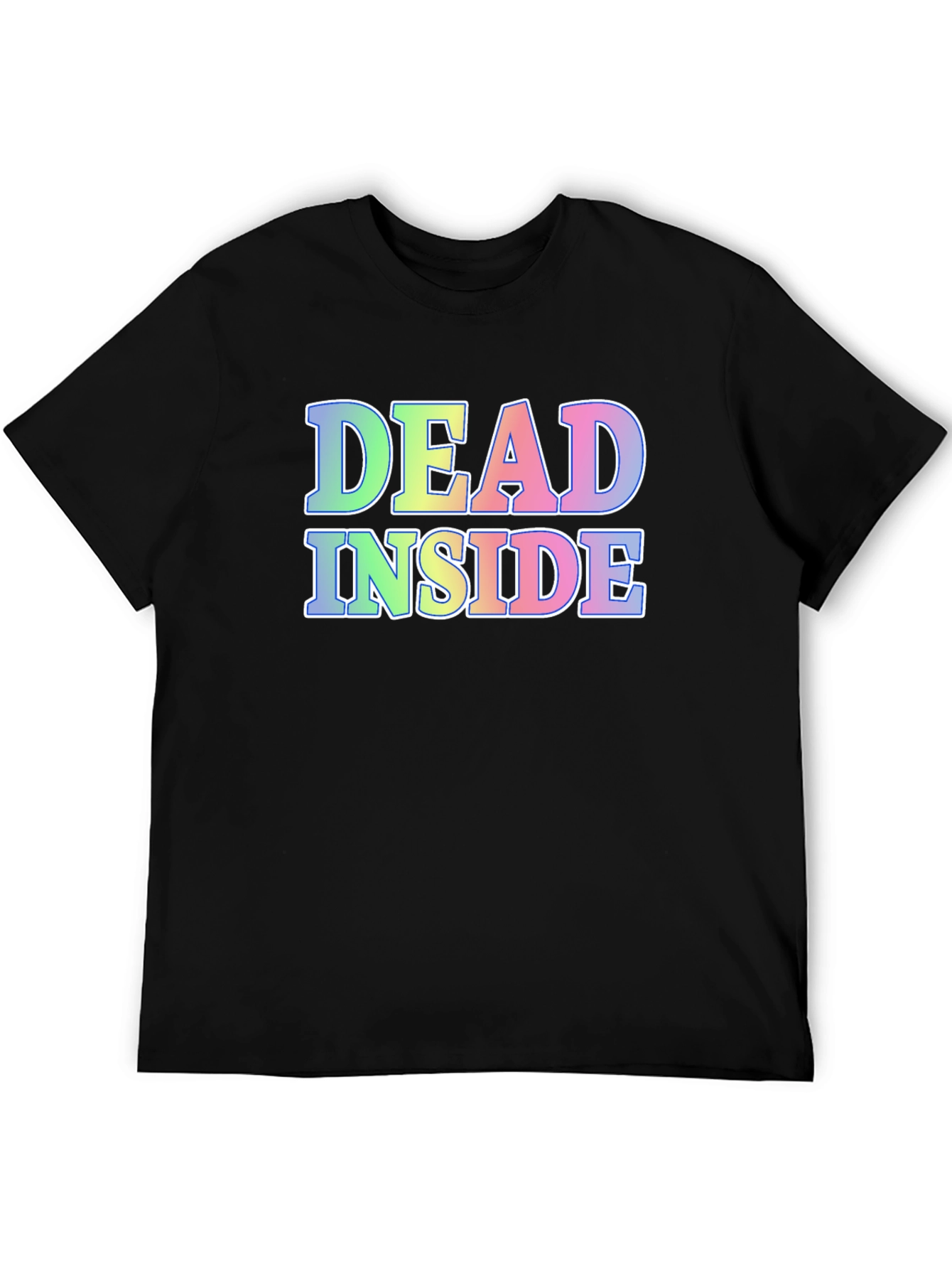 Black Dead Inside Graphic Tee - Black Cotton Blend Shirt view 5