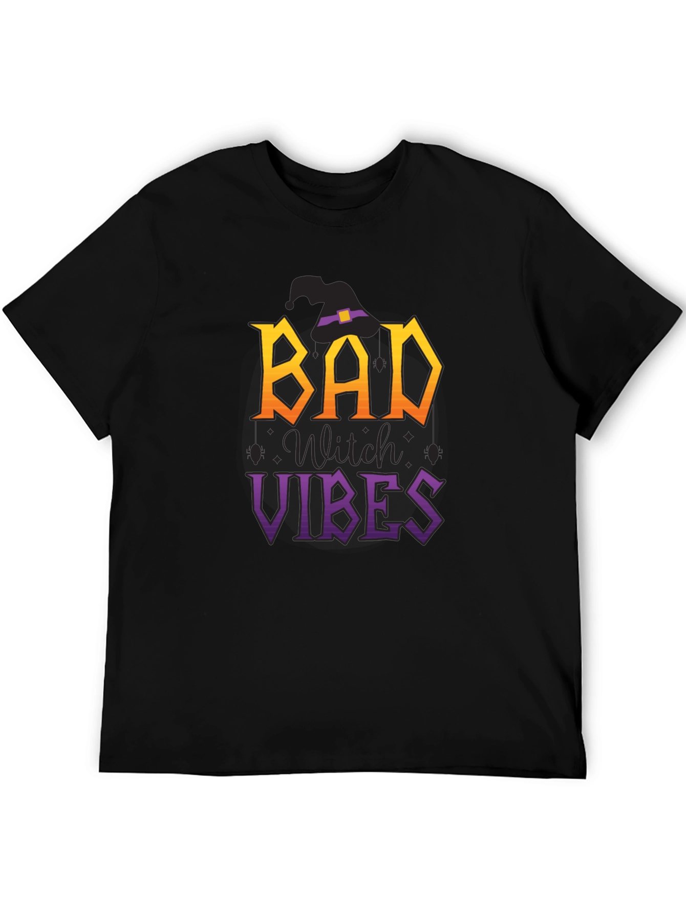 Black Bad Witch Vibes Halloween T-Shirt view 5