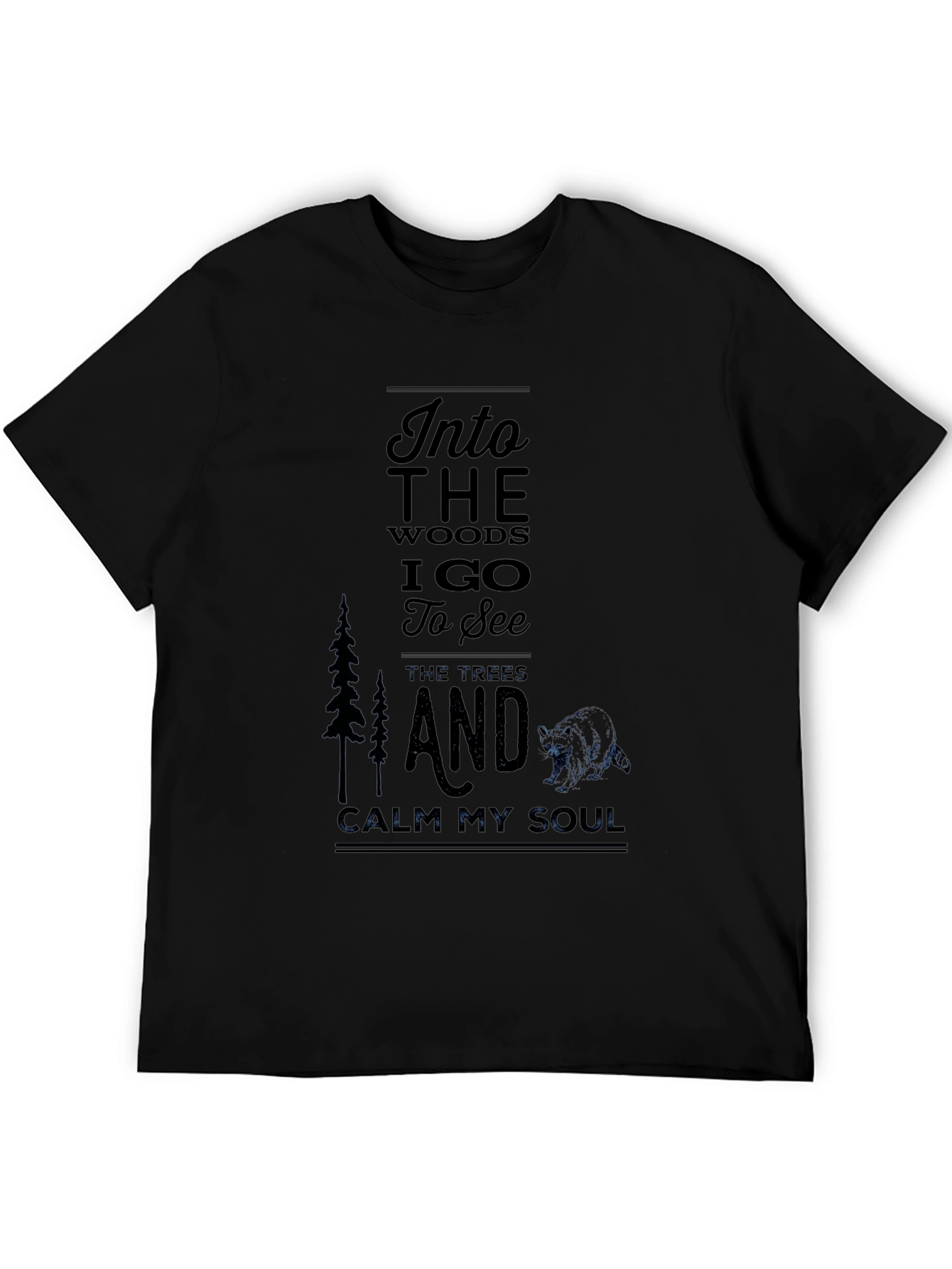 Black Into the Woods Graphic T-Shirt view 5