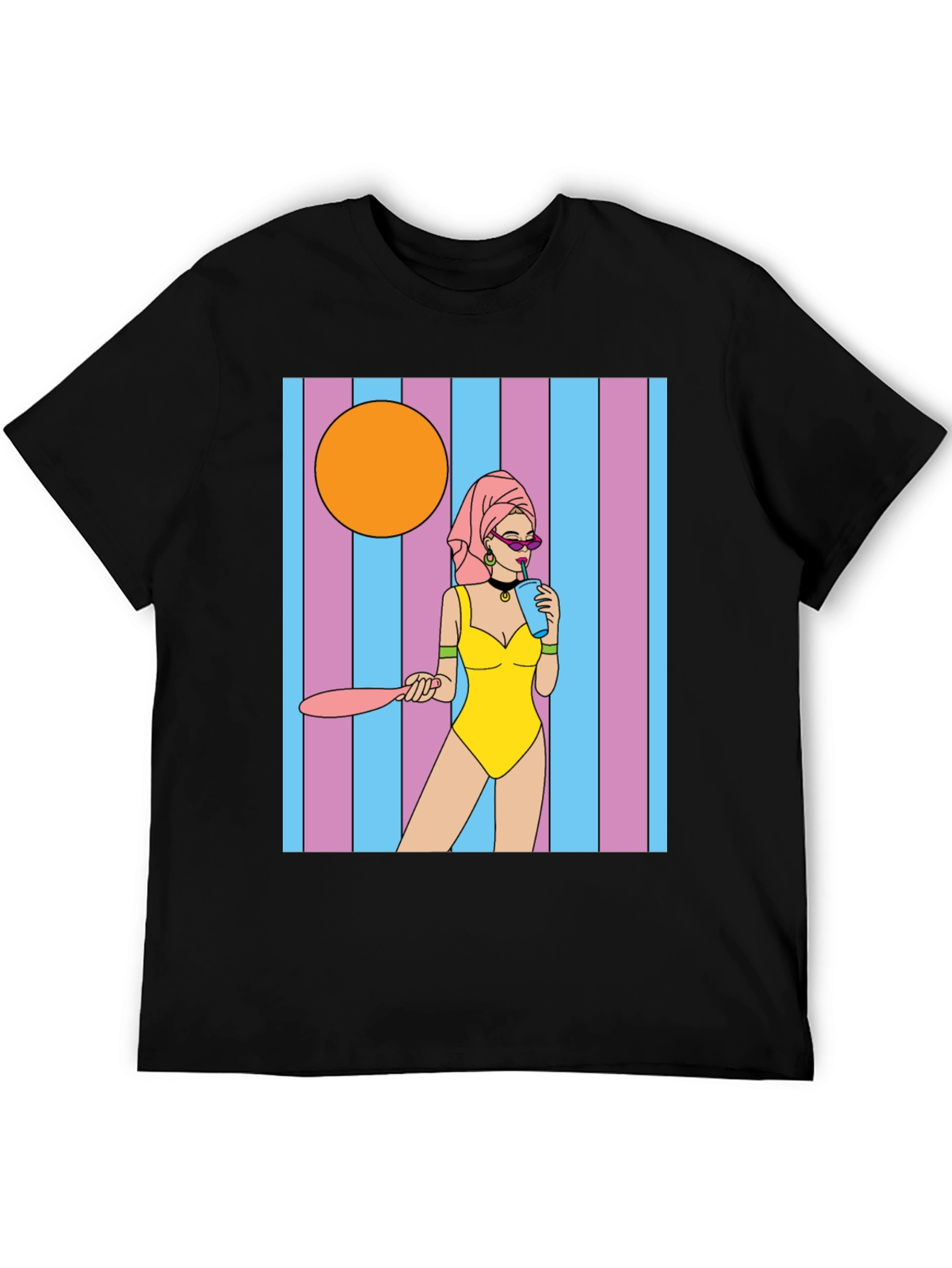 Black Retro Cartoon Graphic Tee view 5