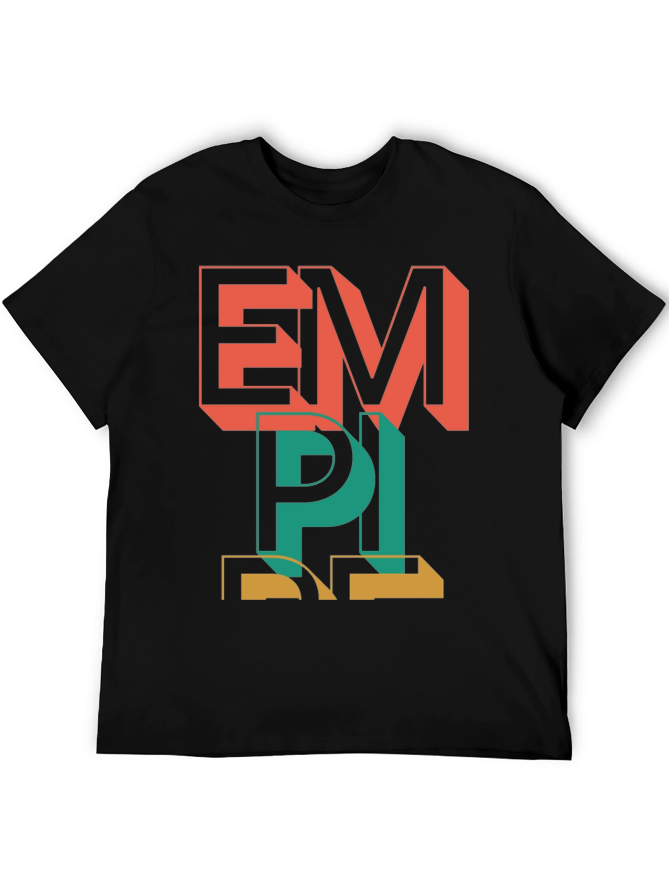 Black Retro Style Graphic Tee - EMPI Print view 5