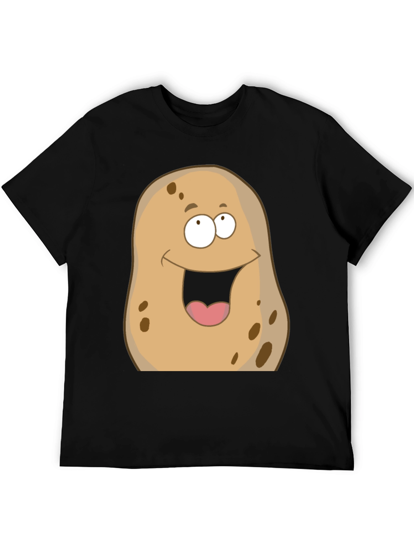 Black Funny Potato Graphic T-Shirt - Unisex Black Tee view 5