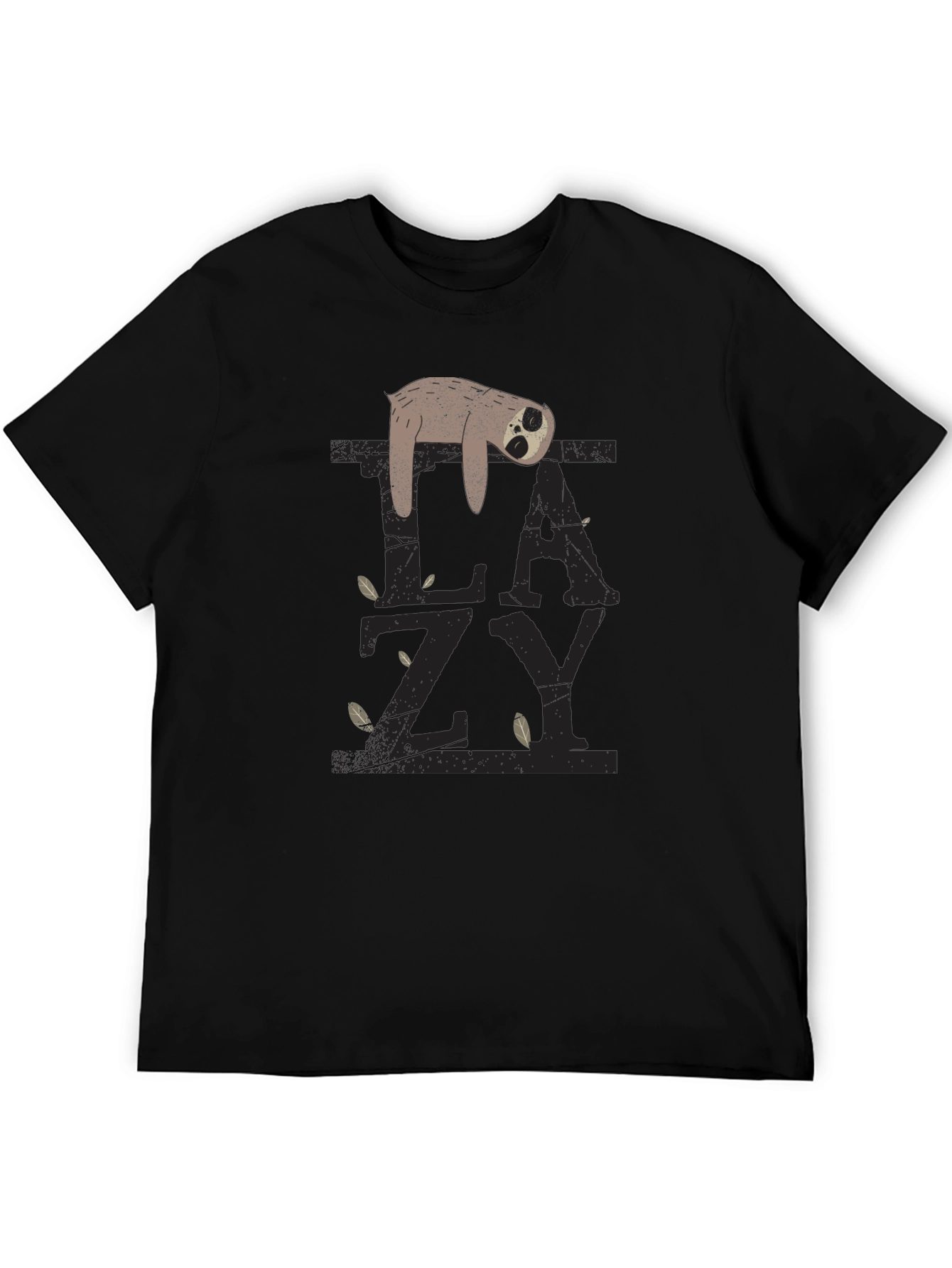 Black Lazy Sloth Graphic Tee - Relaxed Fit view 5