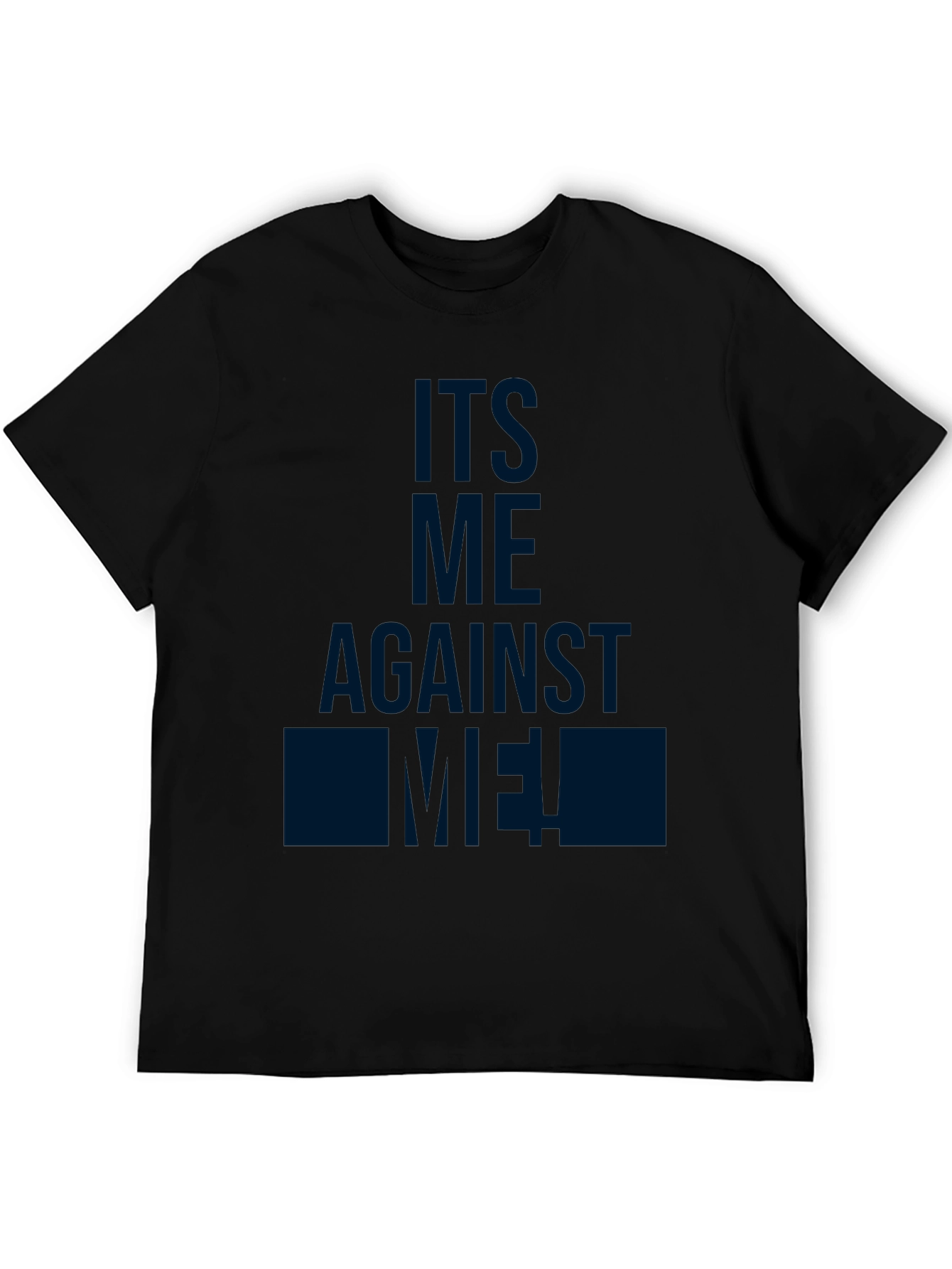 Black Its Me Against Me! Black Graphic T-Shirt view 5