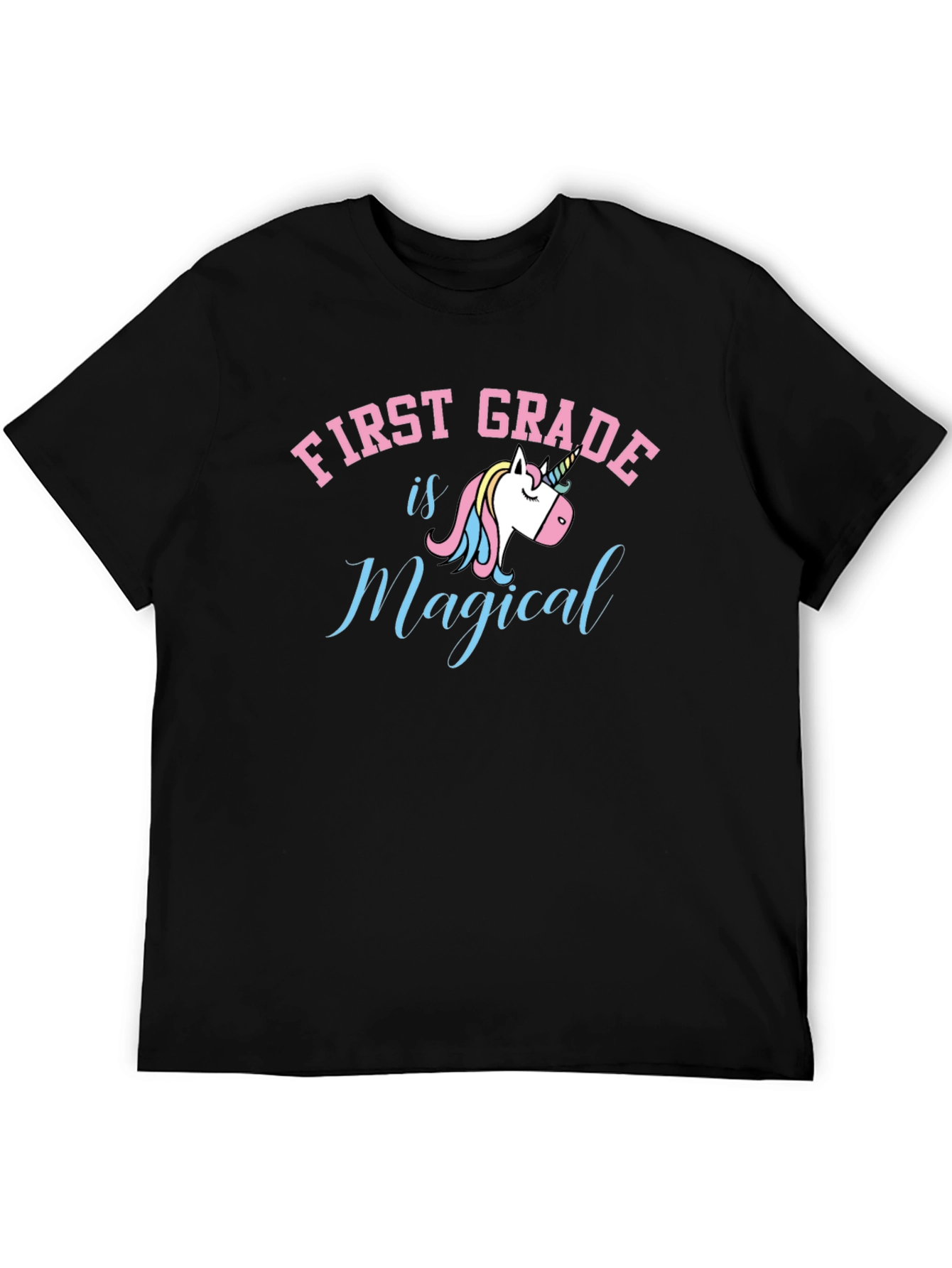 Black First Grade is Magical T-Shirt view 5