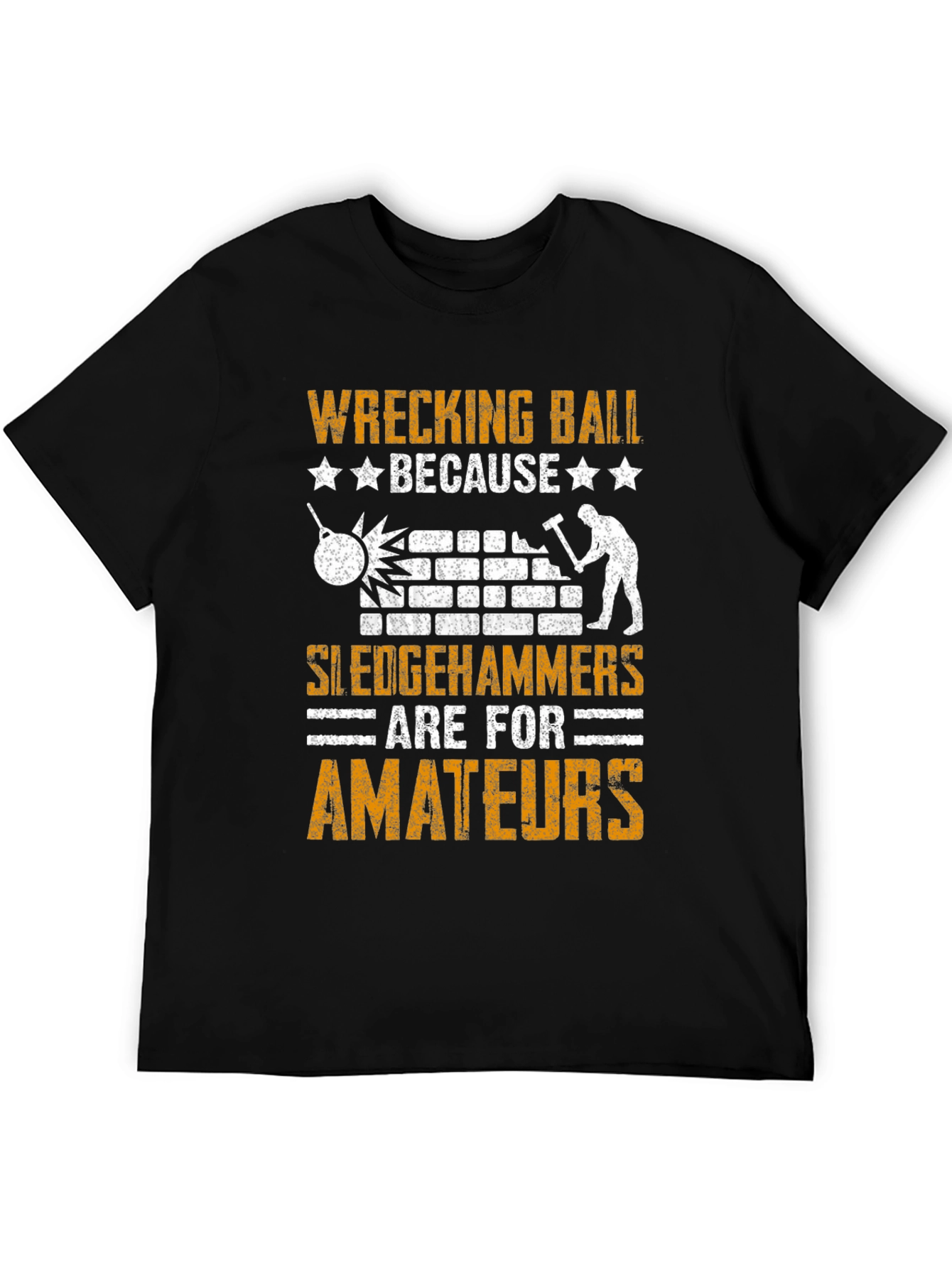 Black Wrecking Ball T-Shirt: Demolition Humor view 5