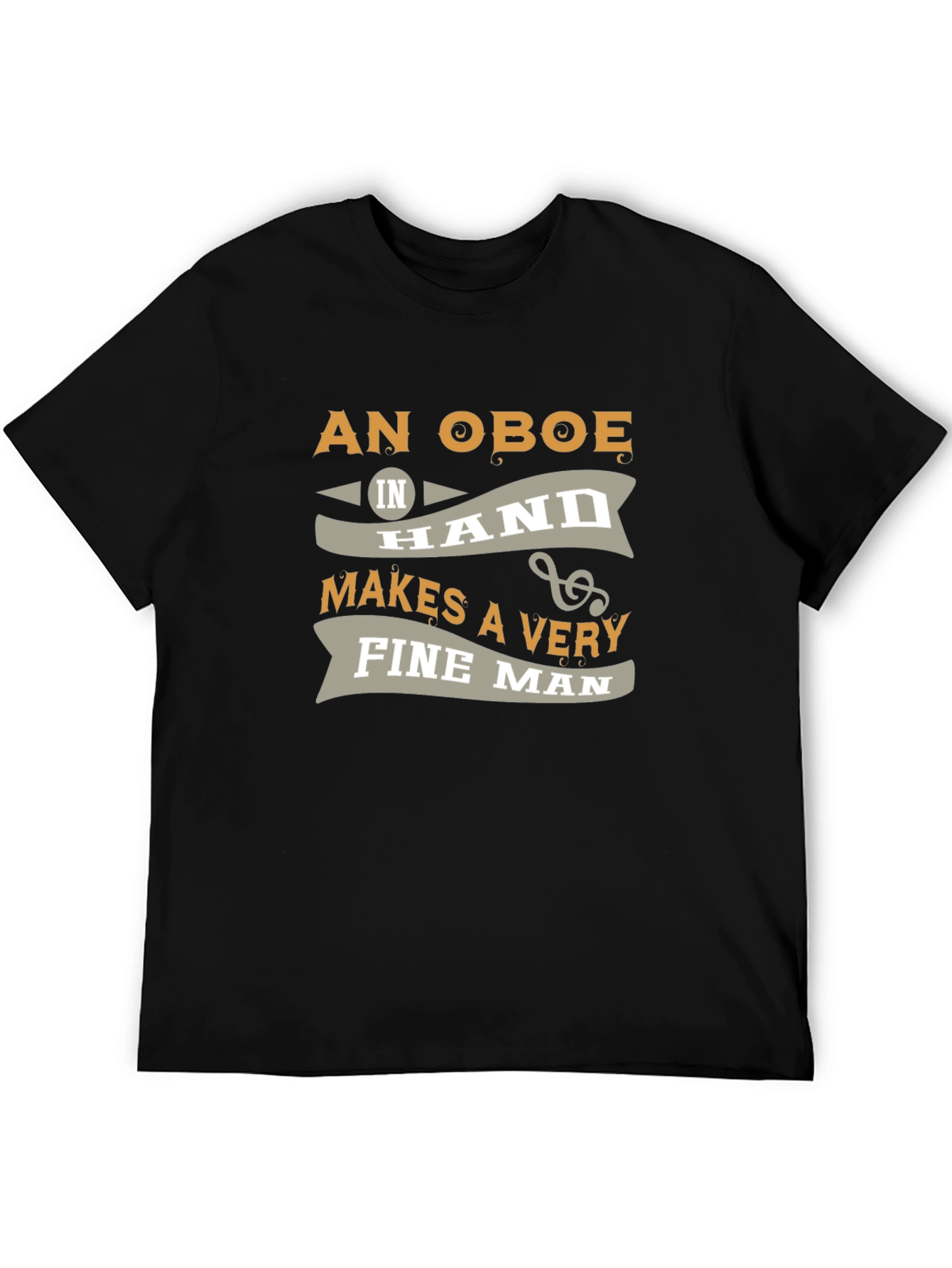 Black Oboe Fine Man Graphic T-Shirt view 5