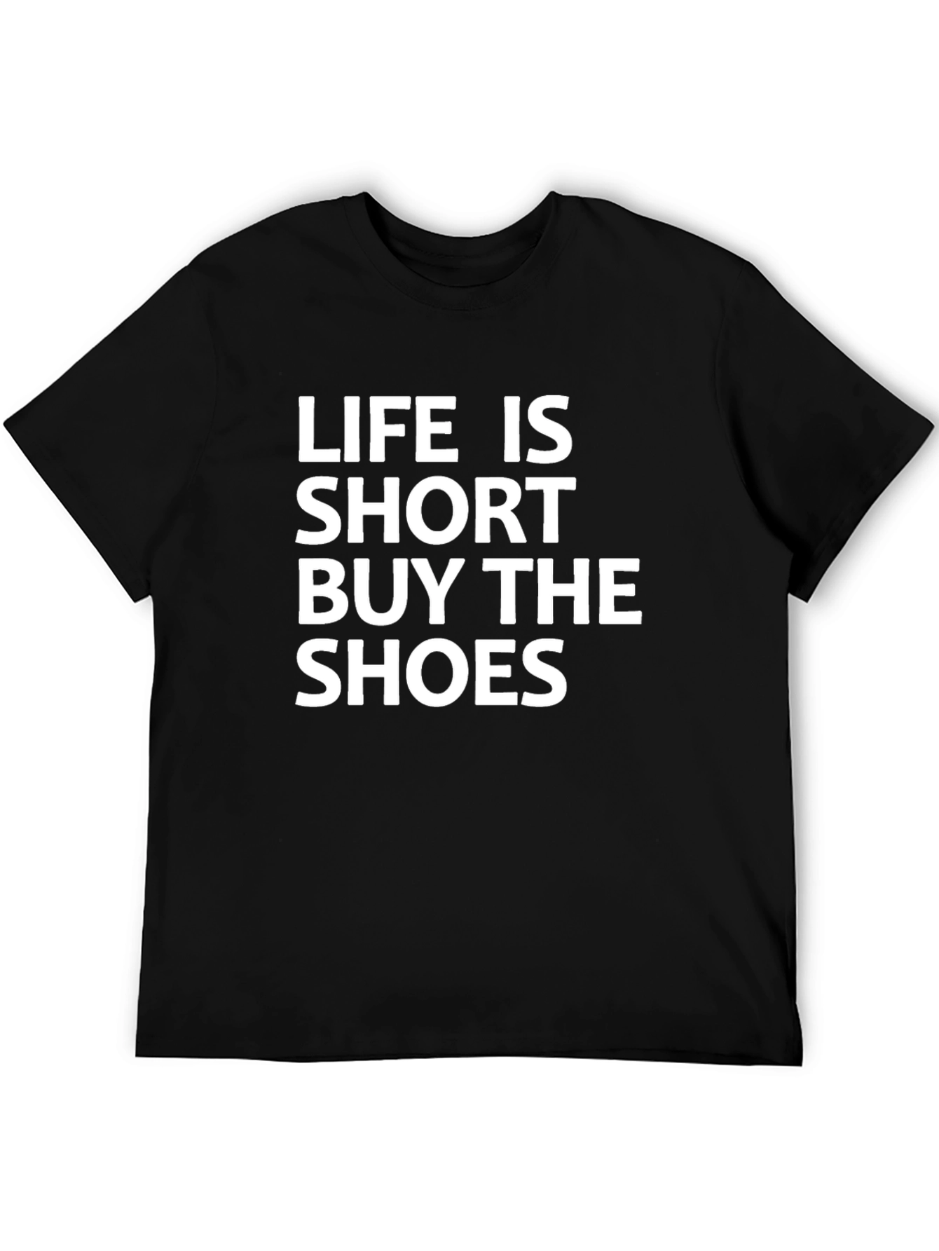 Black Life is Short Buy the Shoes T-Shirt - Bold Graphic Tee view 5