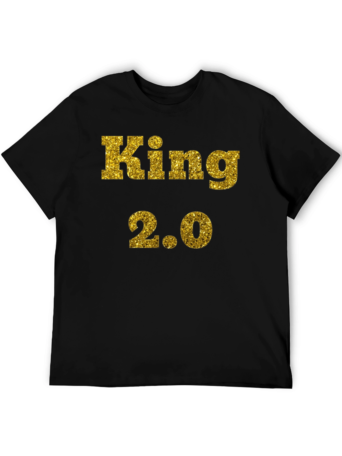 Black King 2.0 Glitter Print T-Shirt - Black view 5