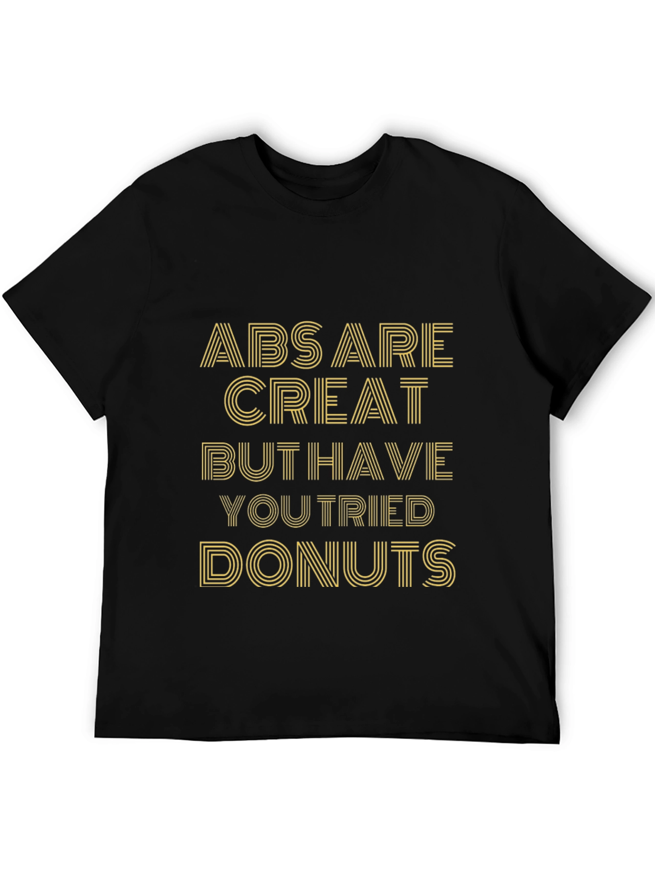 Abs Are Great Donuts Funny Men's Black T-Shirt - 5