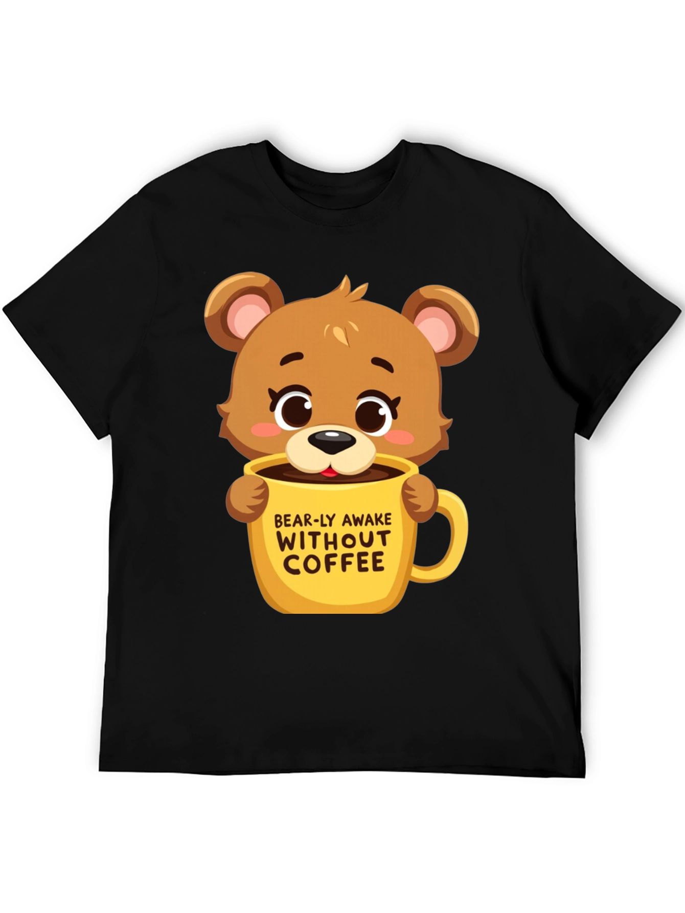Black Bearly Awake Coffee T-Shirt view 5