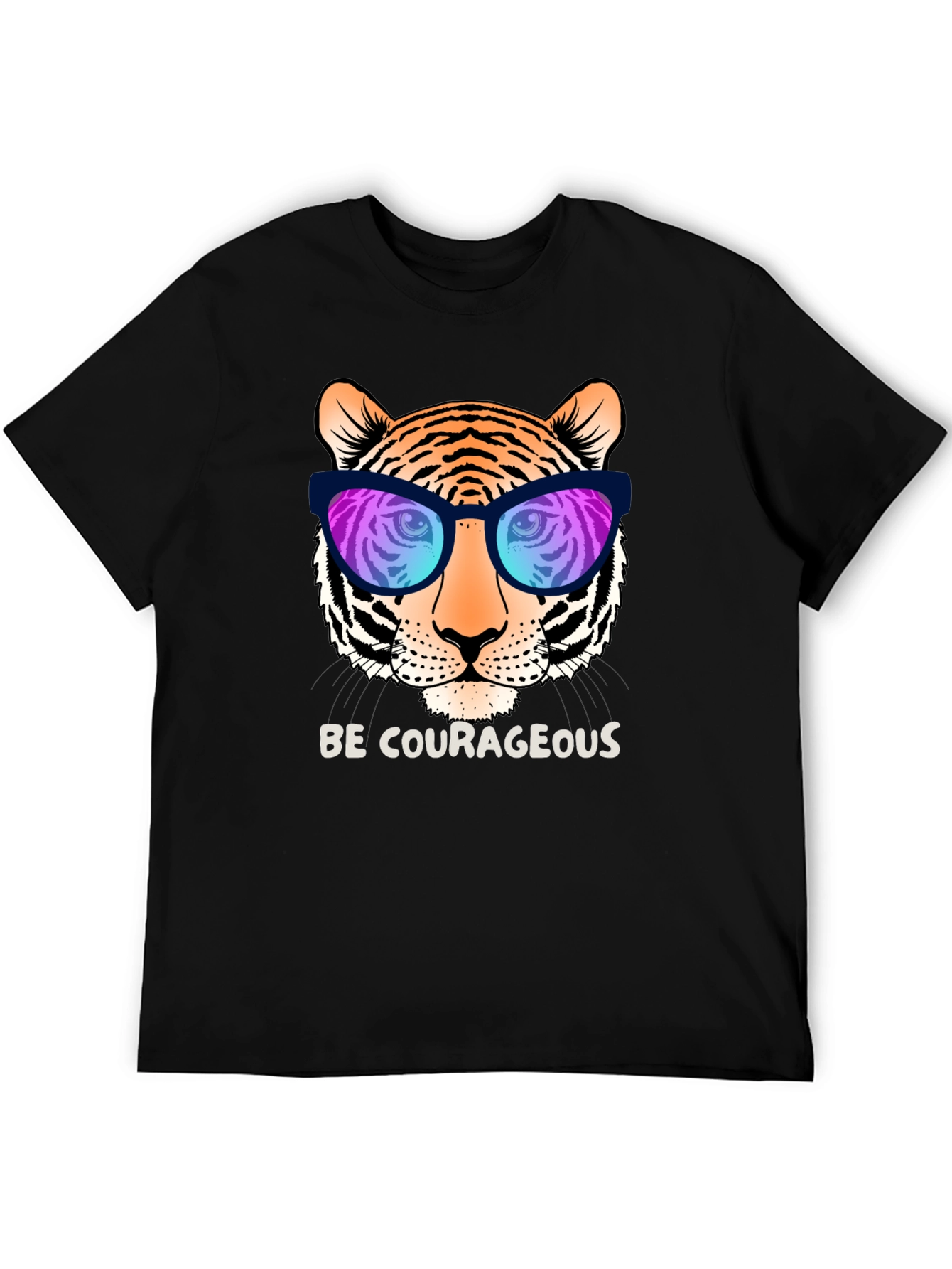 Black Cool Tiger Graphic Tee - Be Courageous! view 5