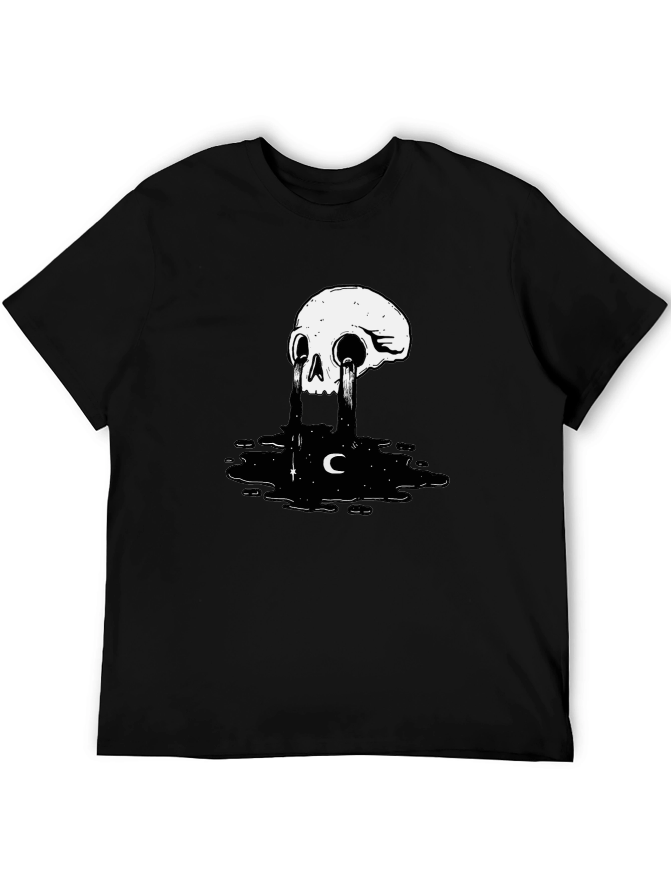 Black Skull Tears Graphic Tee - Black Cotton Blend view 5