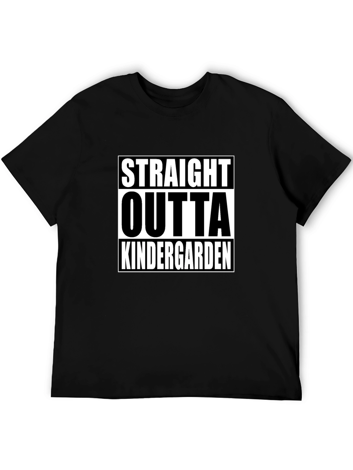 Black Straight Outta Kindergarten Black T-Shirt view 5