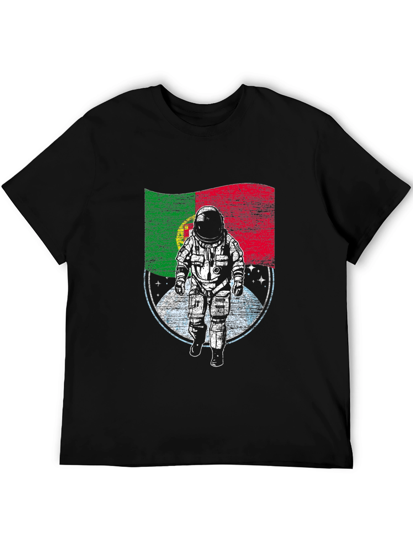 Black Portugal Astronaut T-Shirt - Space Adventure Tee view 5