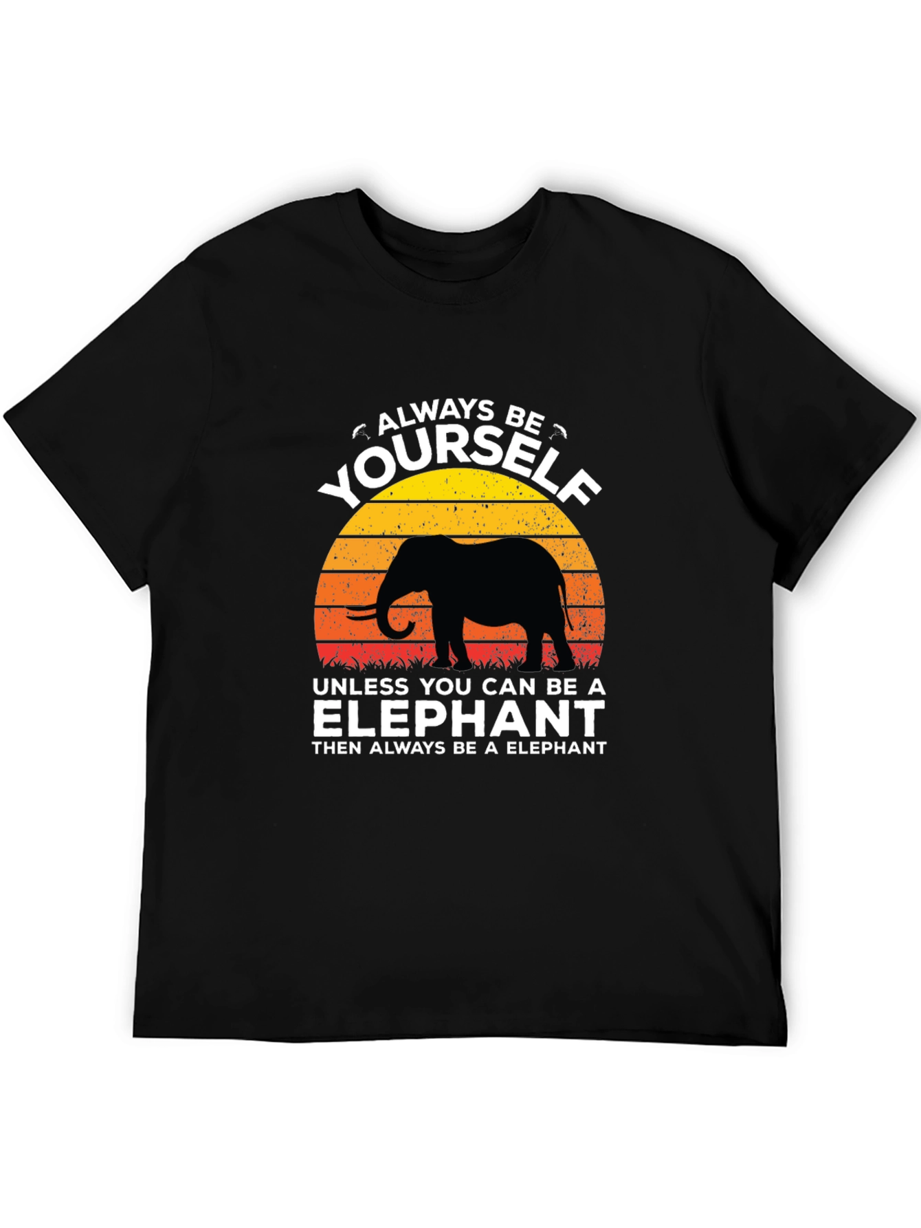 Black Always Be Yourself Elephant Graphic T-Shirt view 5