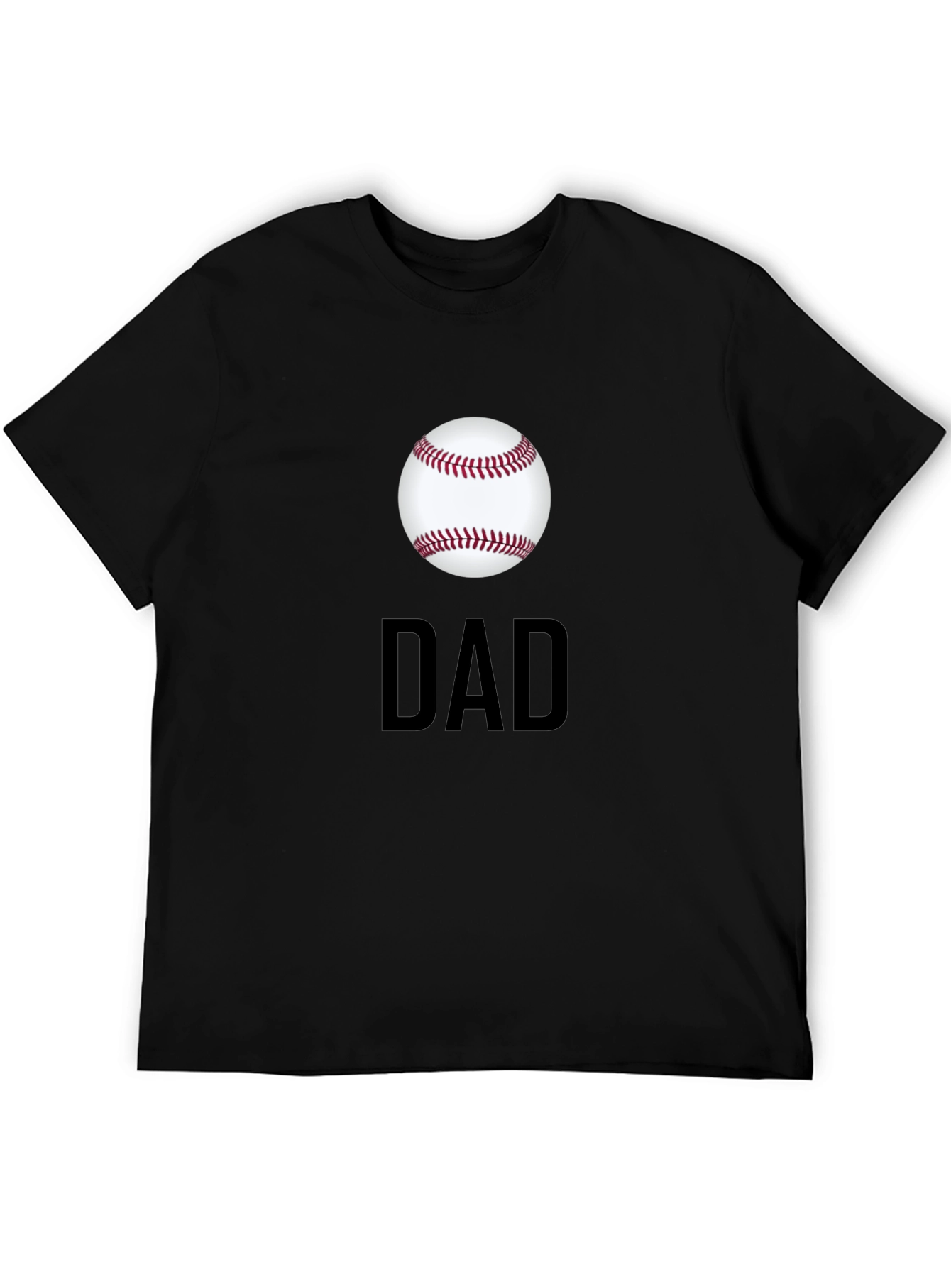 Black Baseball Dad T-Shirt - Classic Black Tee view 5