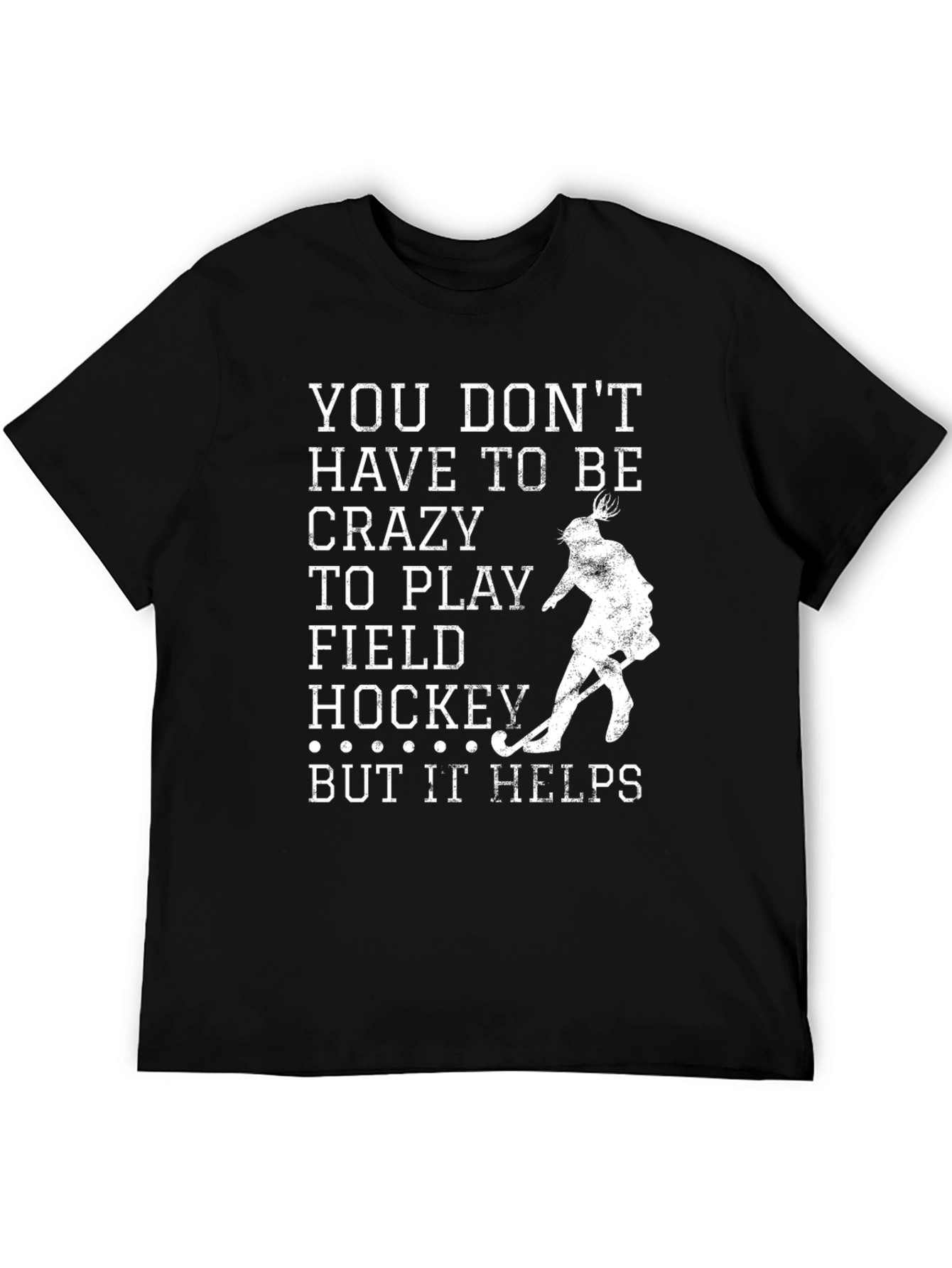 Black Crazy Field Hockey Black T-Shirt view 5