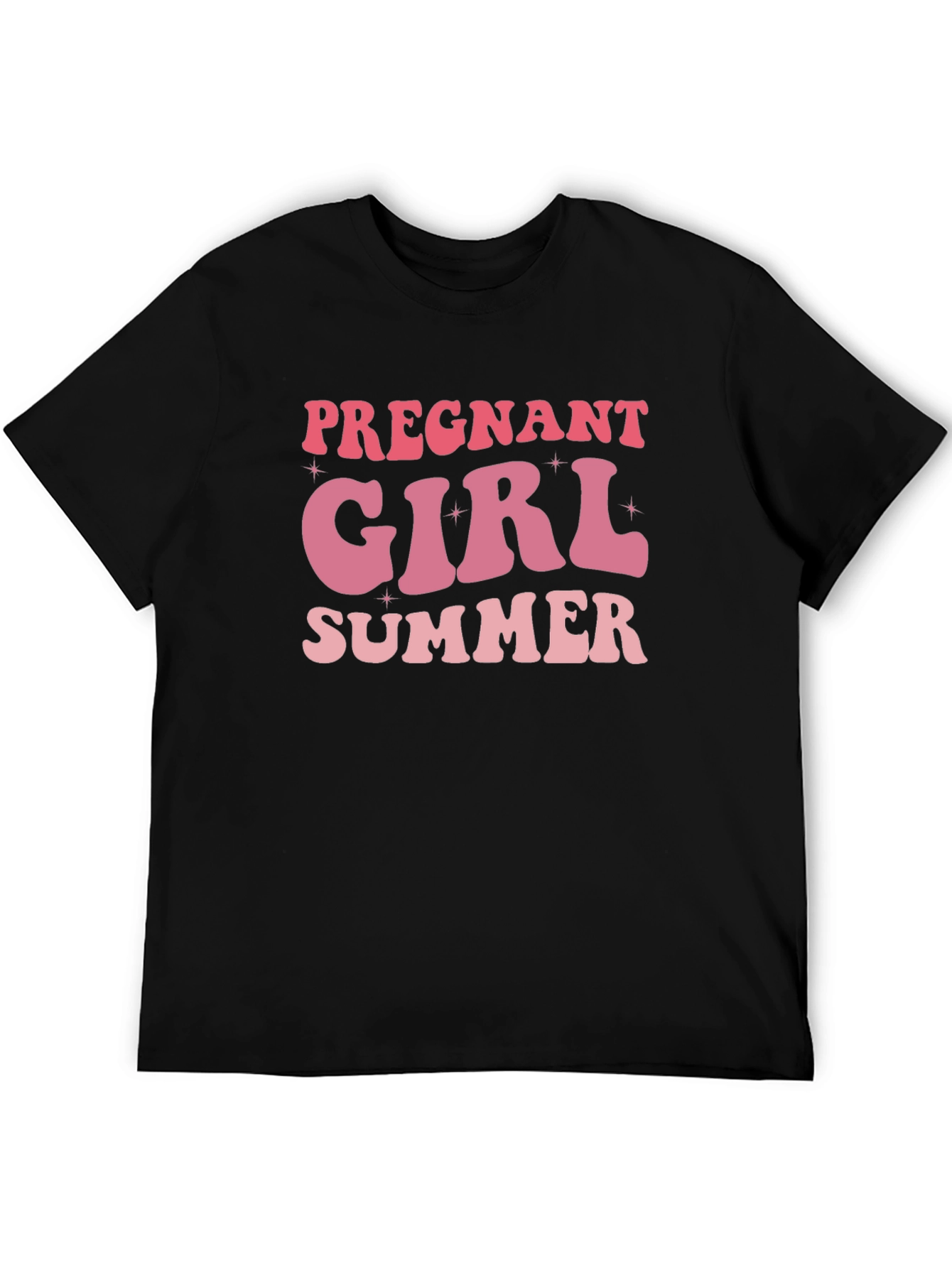 Black Pregnant Girl Summer Black T-Shirt view 5