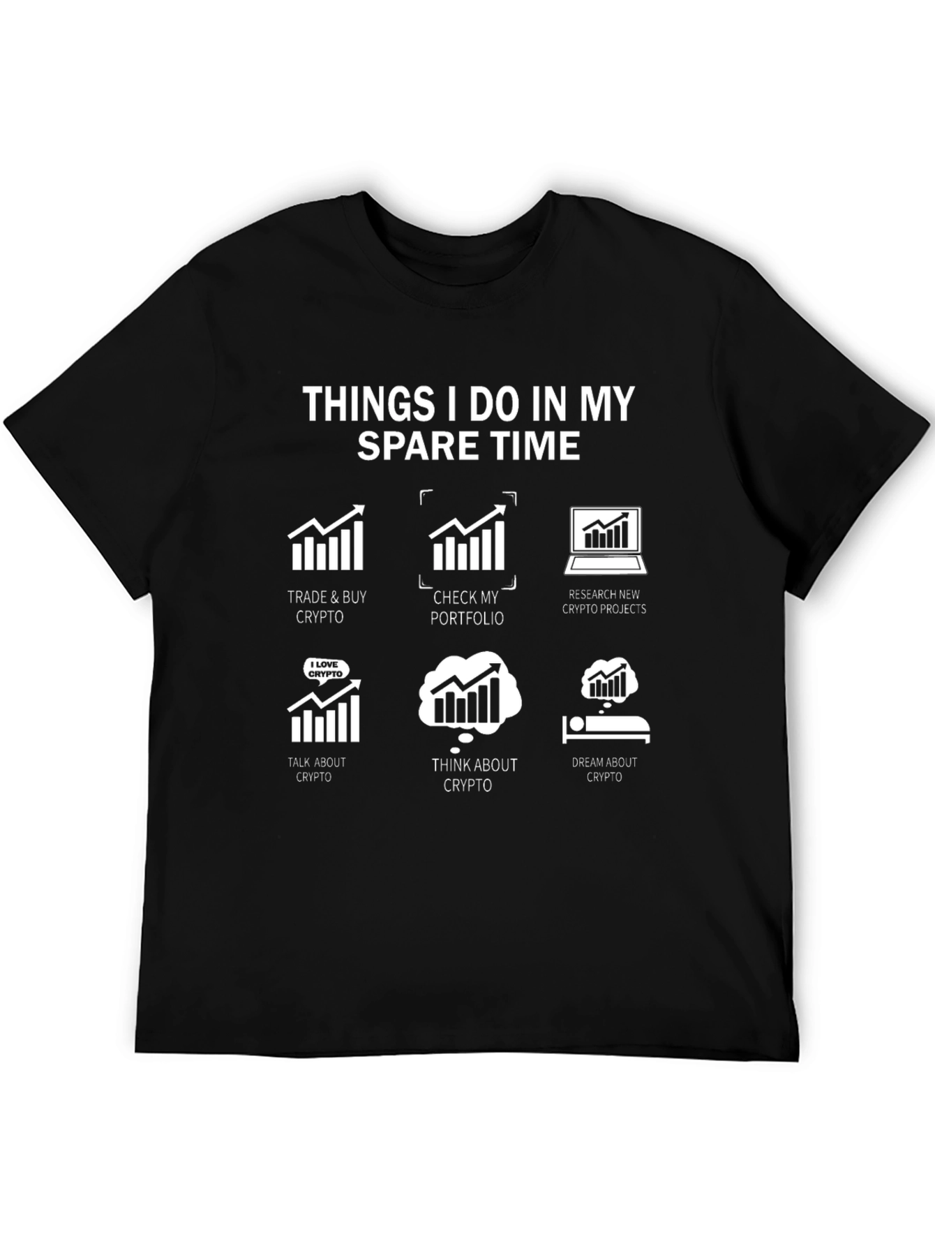 Black Crypto Spare Time Black T-Shirt view 5