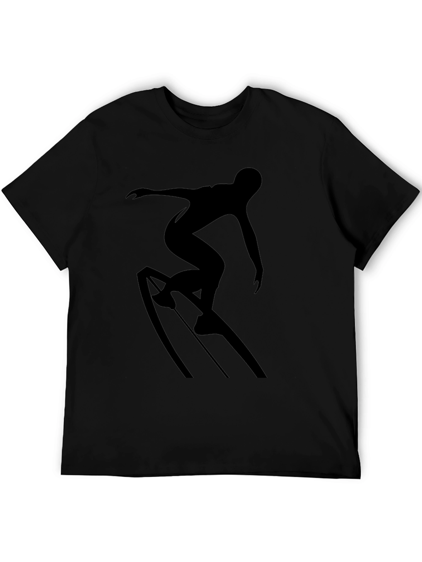 Black Surfer Silhouette Graphic Tee - Black T-Shirt view 5