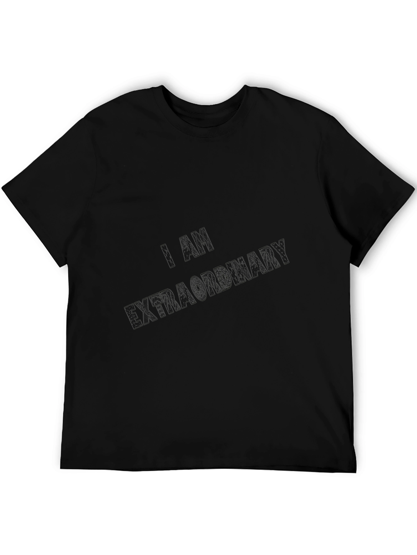 Black Men's Black "I AM EXTRAORDINARY" T-Shirt view 5