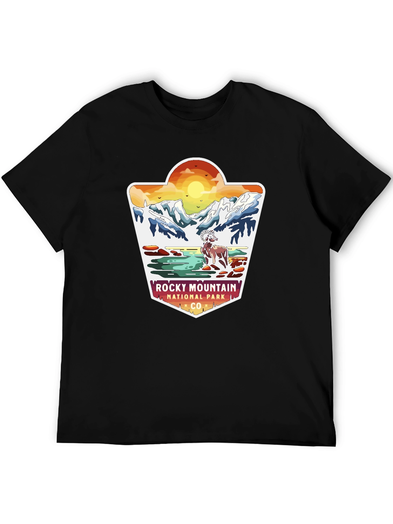 Black Rocky Mountain National Park Graphic Tee view 5