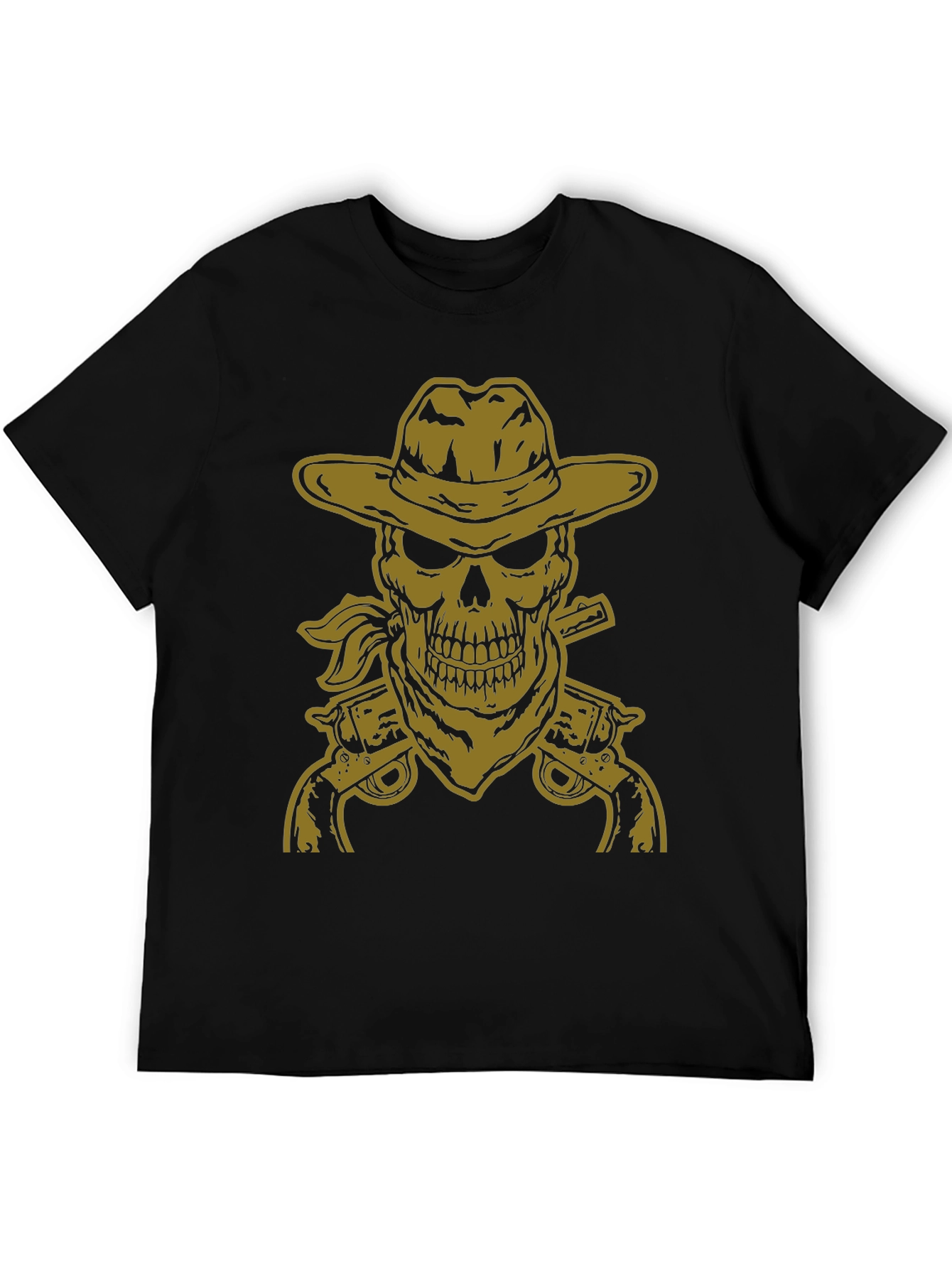 Black Cowboy Skull Graphic Tee - Black view 5