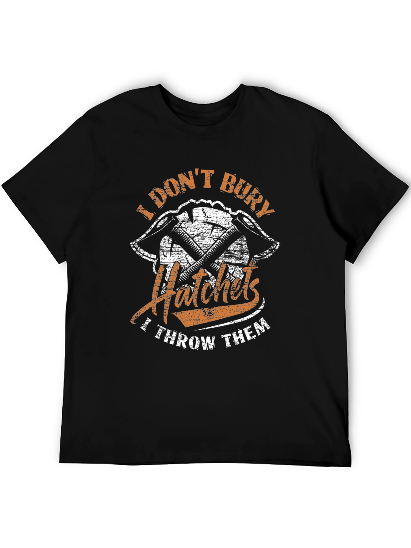 Black I Don't Bury Hatchets Men's Graphic T-Shirt view 5