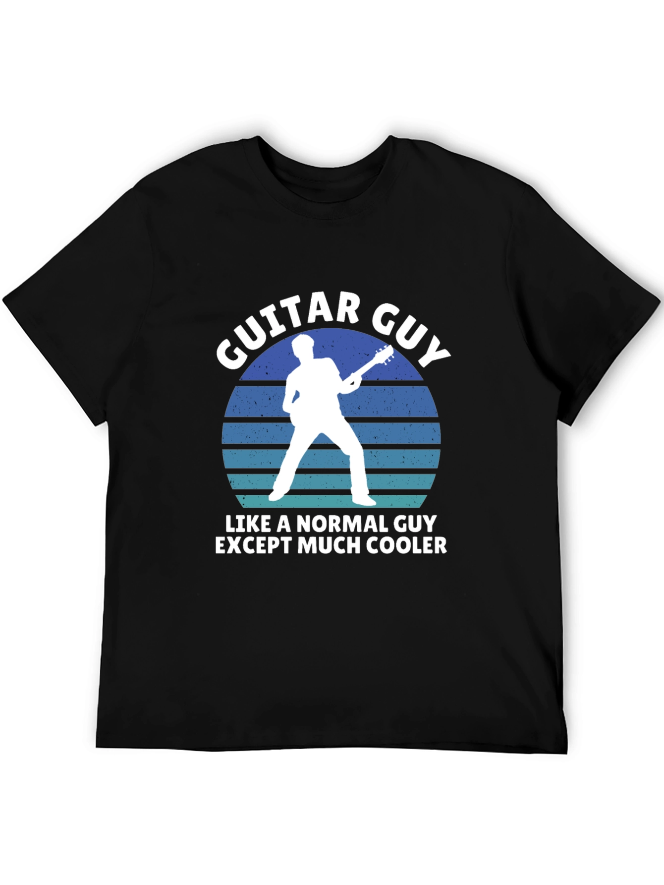 Black Guitar Guy T-Shirt - Cool Musician Tee view 5