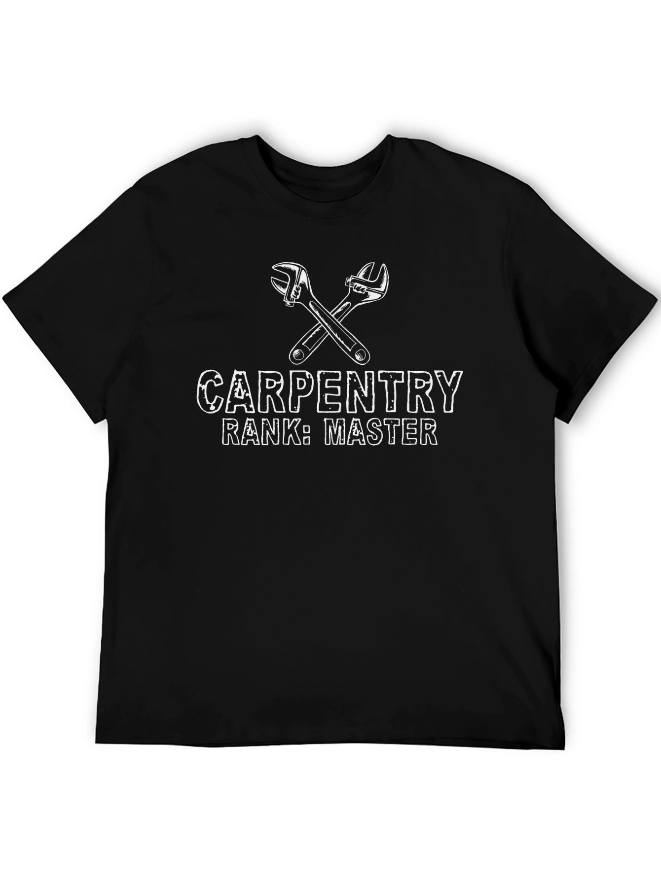 Black Carpentry Master T-Shirt - Black Crew Neck Tee view 5