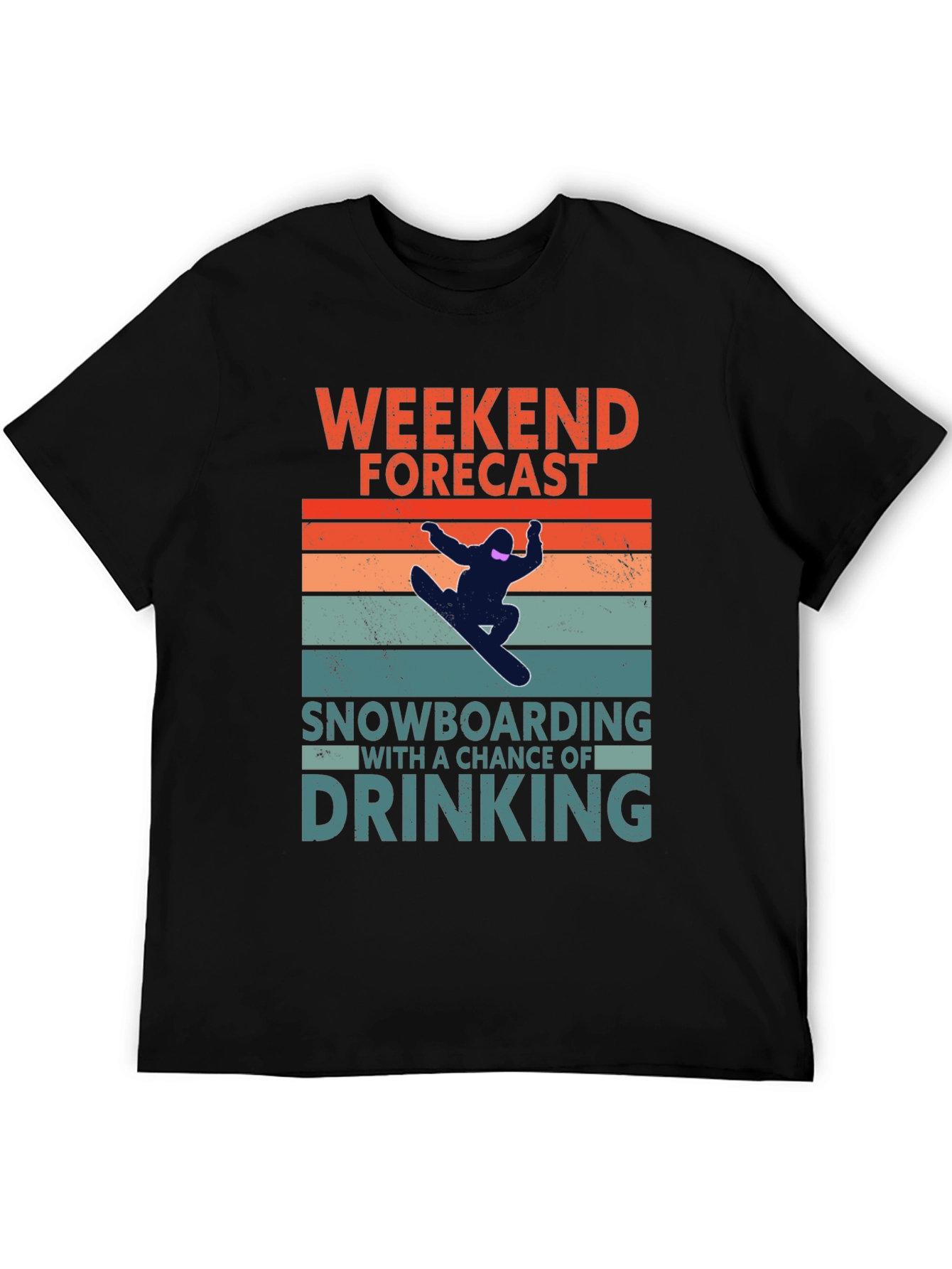 Black Weekend Forecast Snowboarding T-Shirt view 5