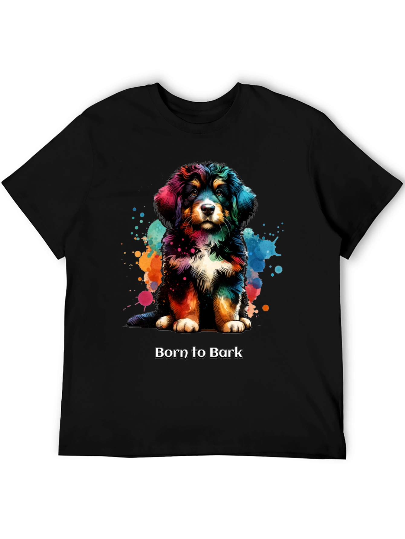 Black Born to Bark Dog T-Shirt view 5
