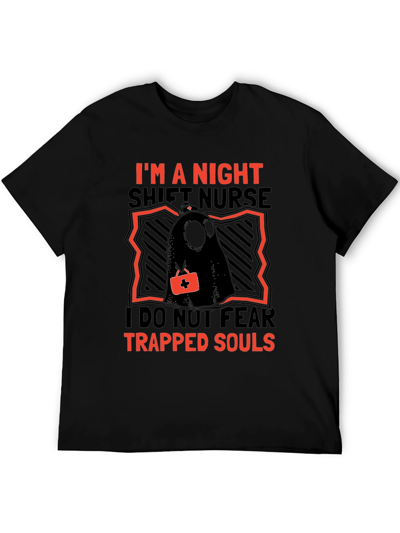 Black Night Shift Nurse Novelty T-Shirt view 5