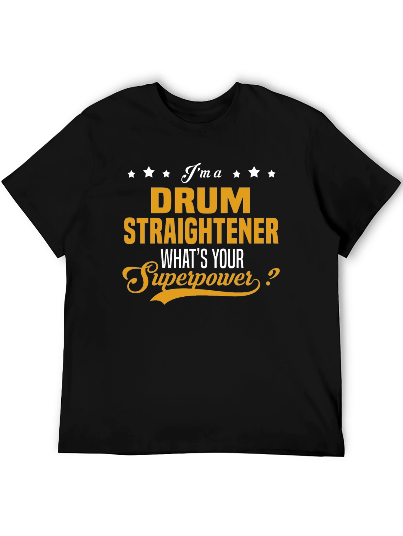 Black Drum Straightener Superpower T-Shirt - Black view 5