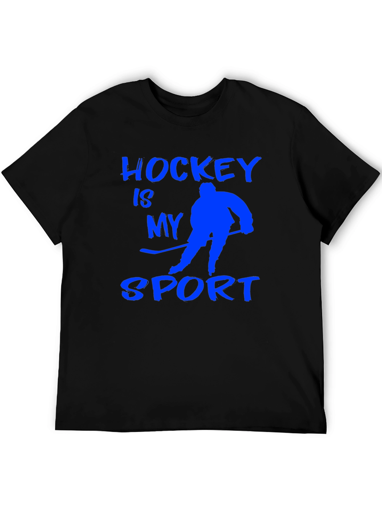 Black Hockey Is My Sport T-Shirt - Black view 5