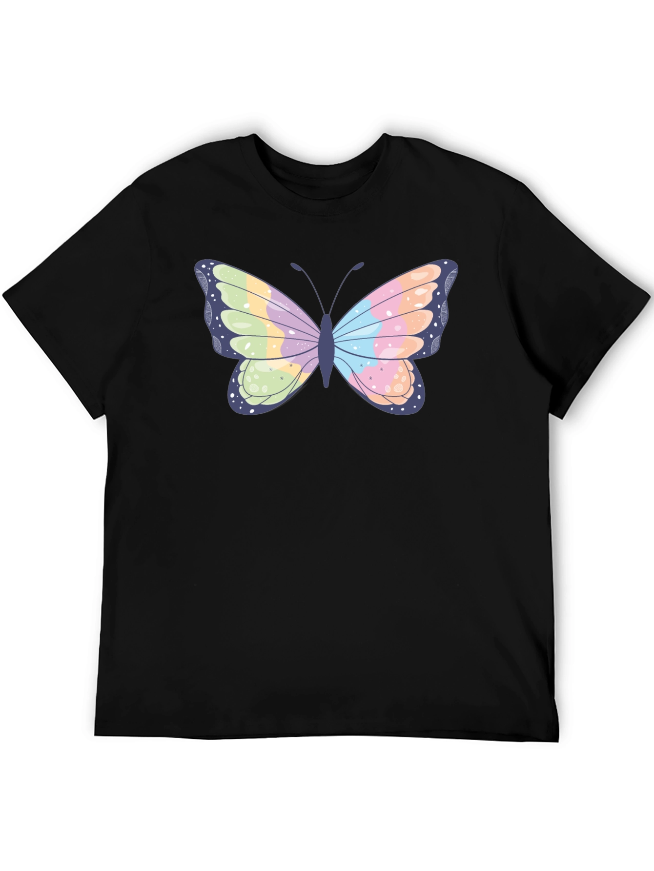 Black Butterfly Graphic Black T-Shirt view 5