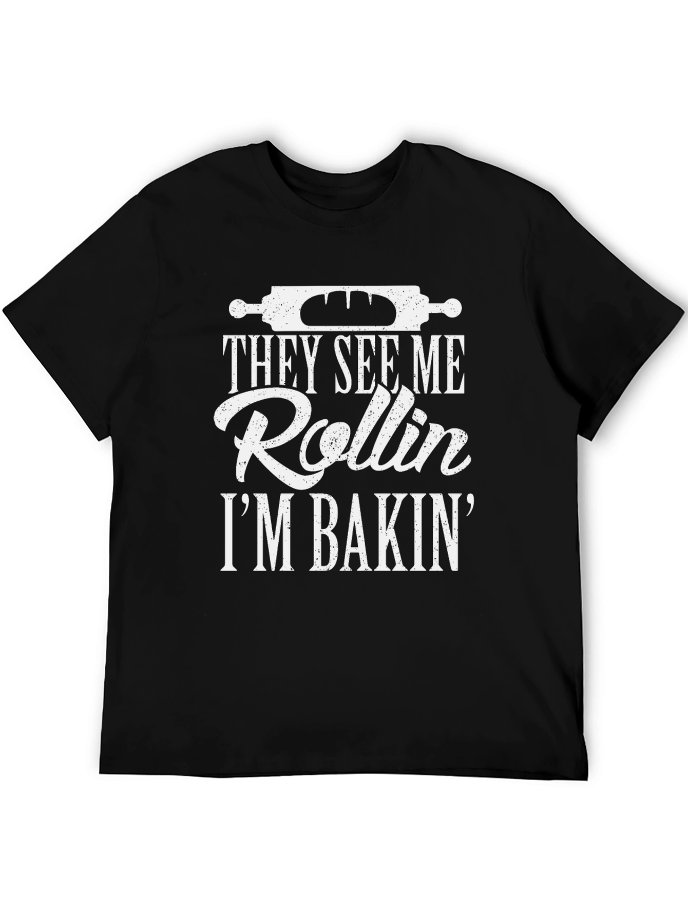 Black They See Me Rollin' I'm Bakin' Graphic Tee view 5