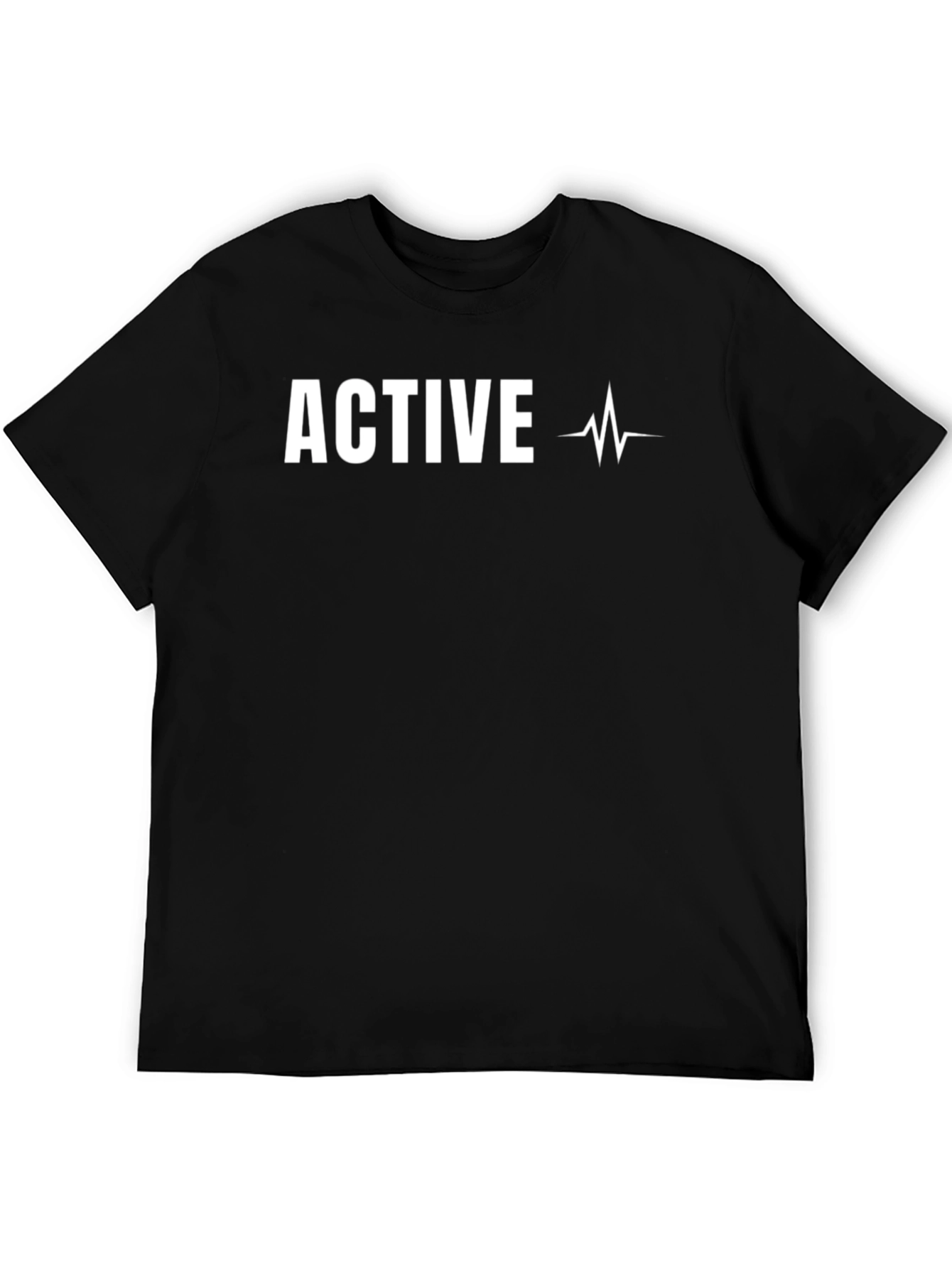 Black Active Heartbeat T-Shirt - Black Graphic Tee view 5