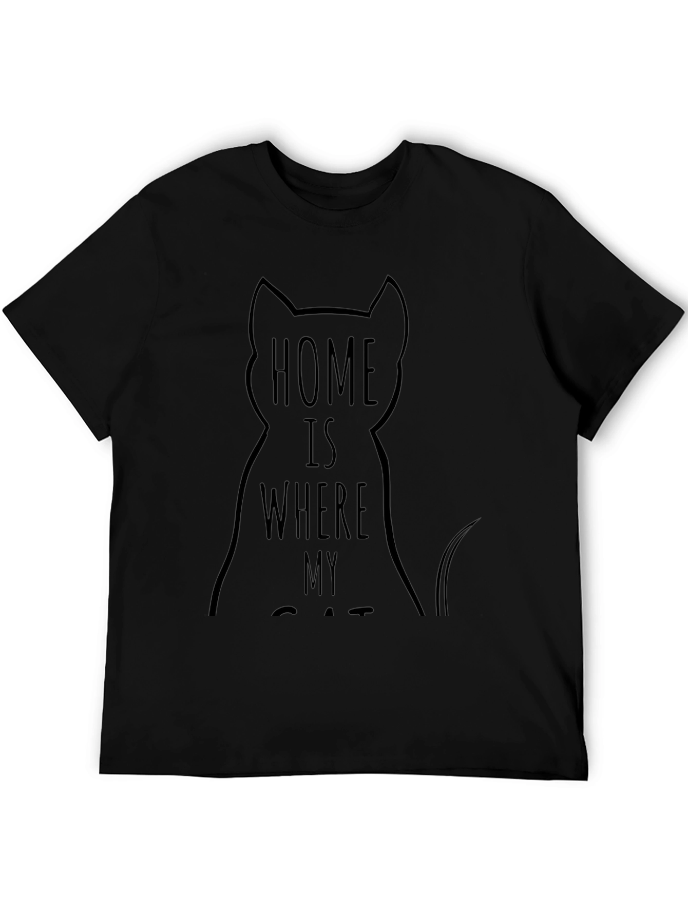 Black Home is Where My Cat Is T-Shirt view 5