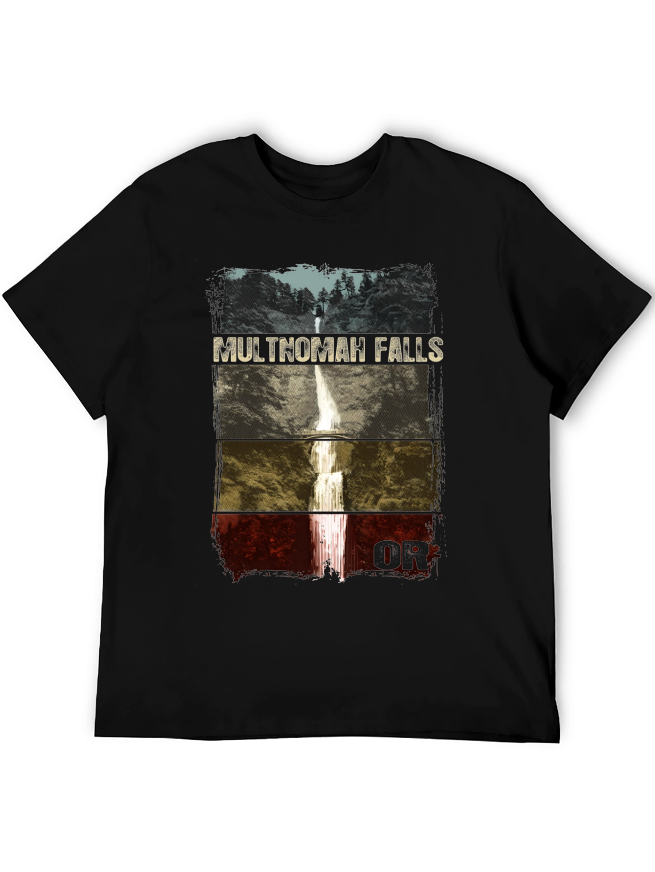 Black Multnomah Falls Graphic T-Shirt view 5