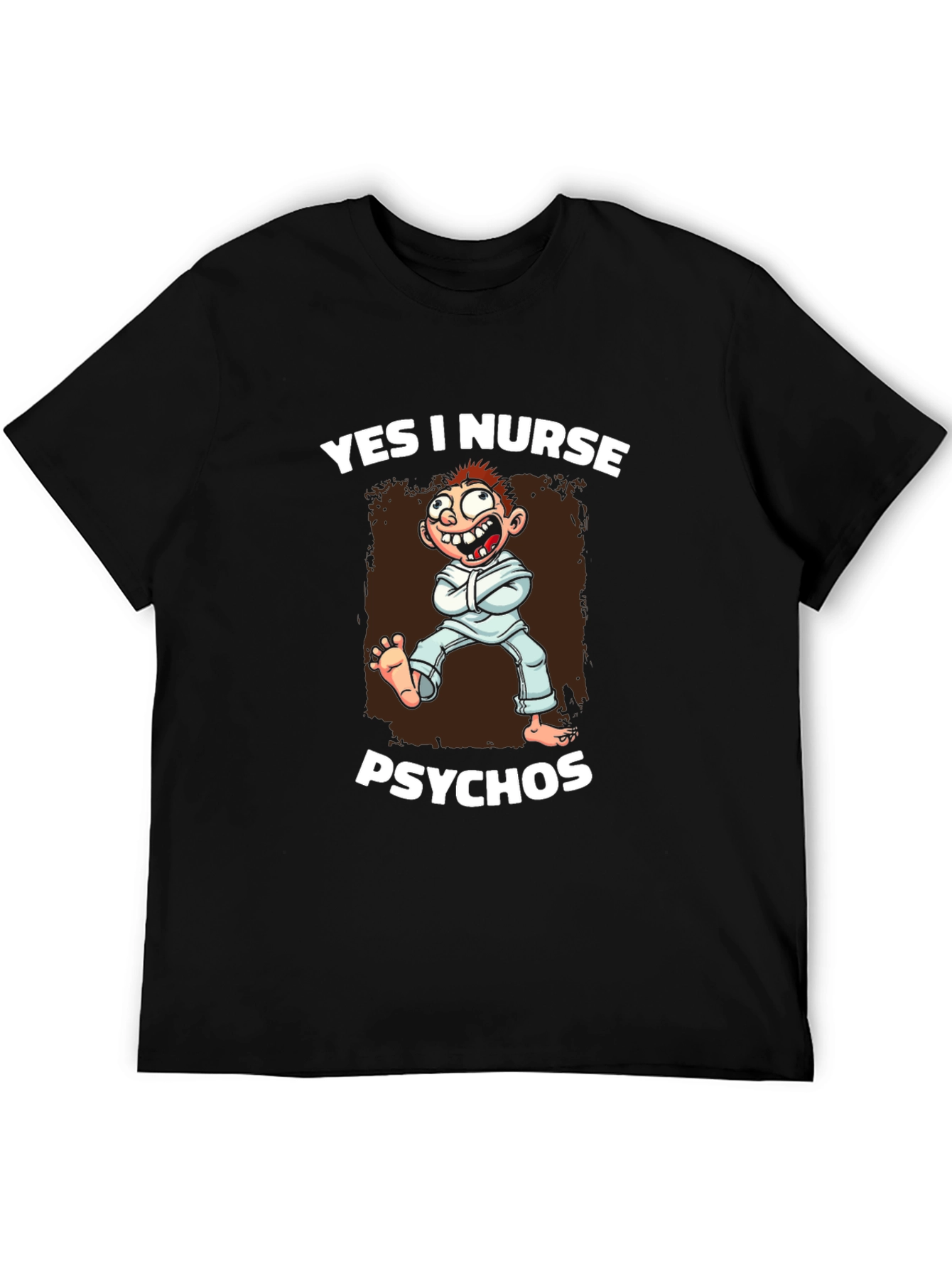 Black Yes I Nurse Psychos Graphic T-Shirt view 5