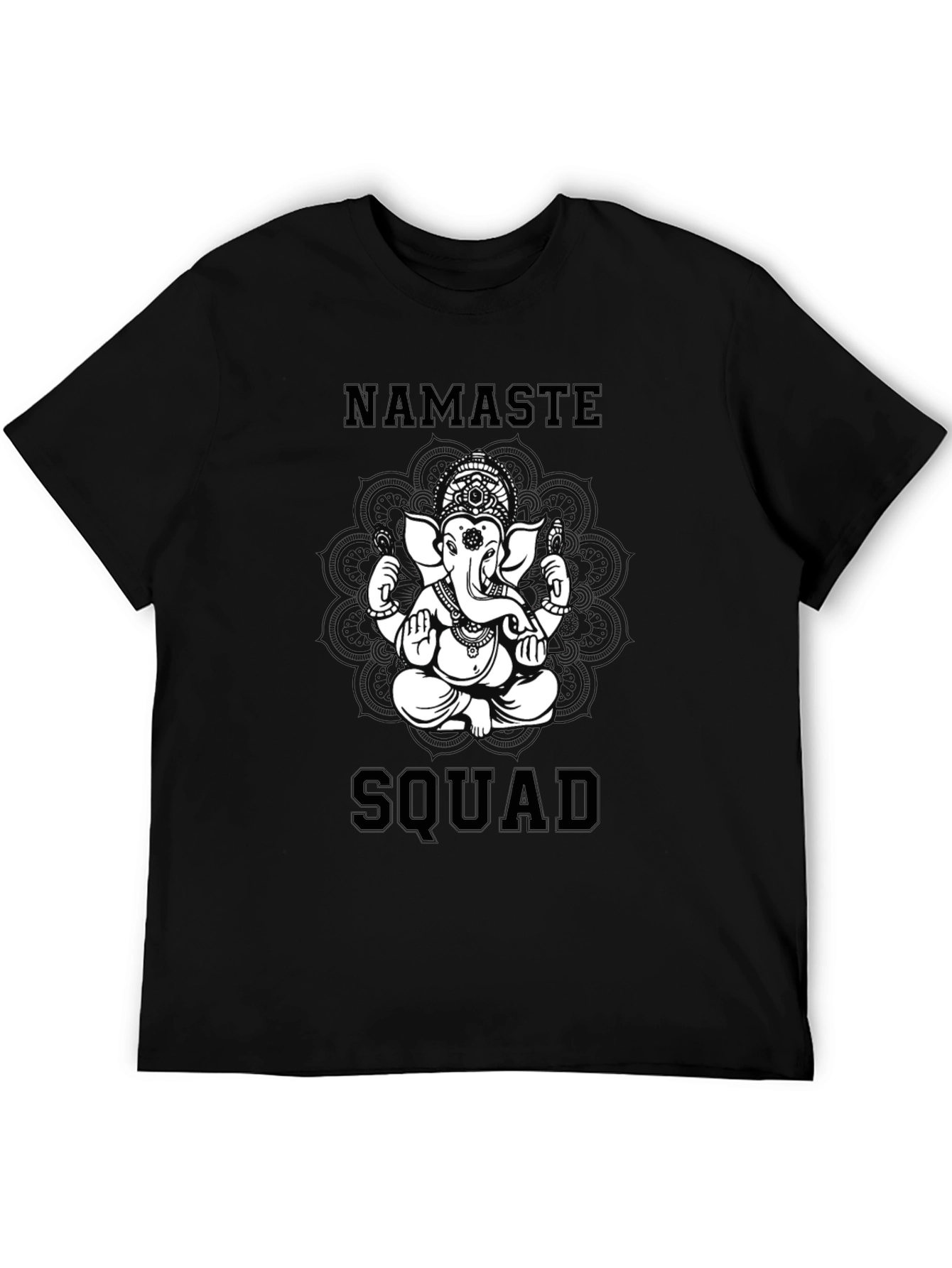 Black Namaste Squad Graphic Tee - Black Cotton T-Shirt view 5