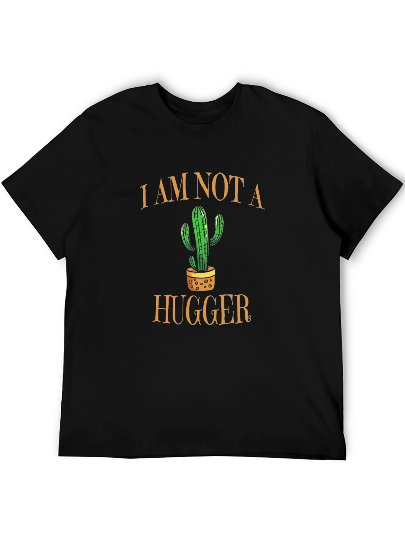 Black I Am Not a Hugger Cactus Graphic Tee view 5