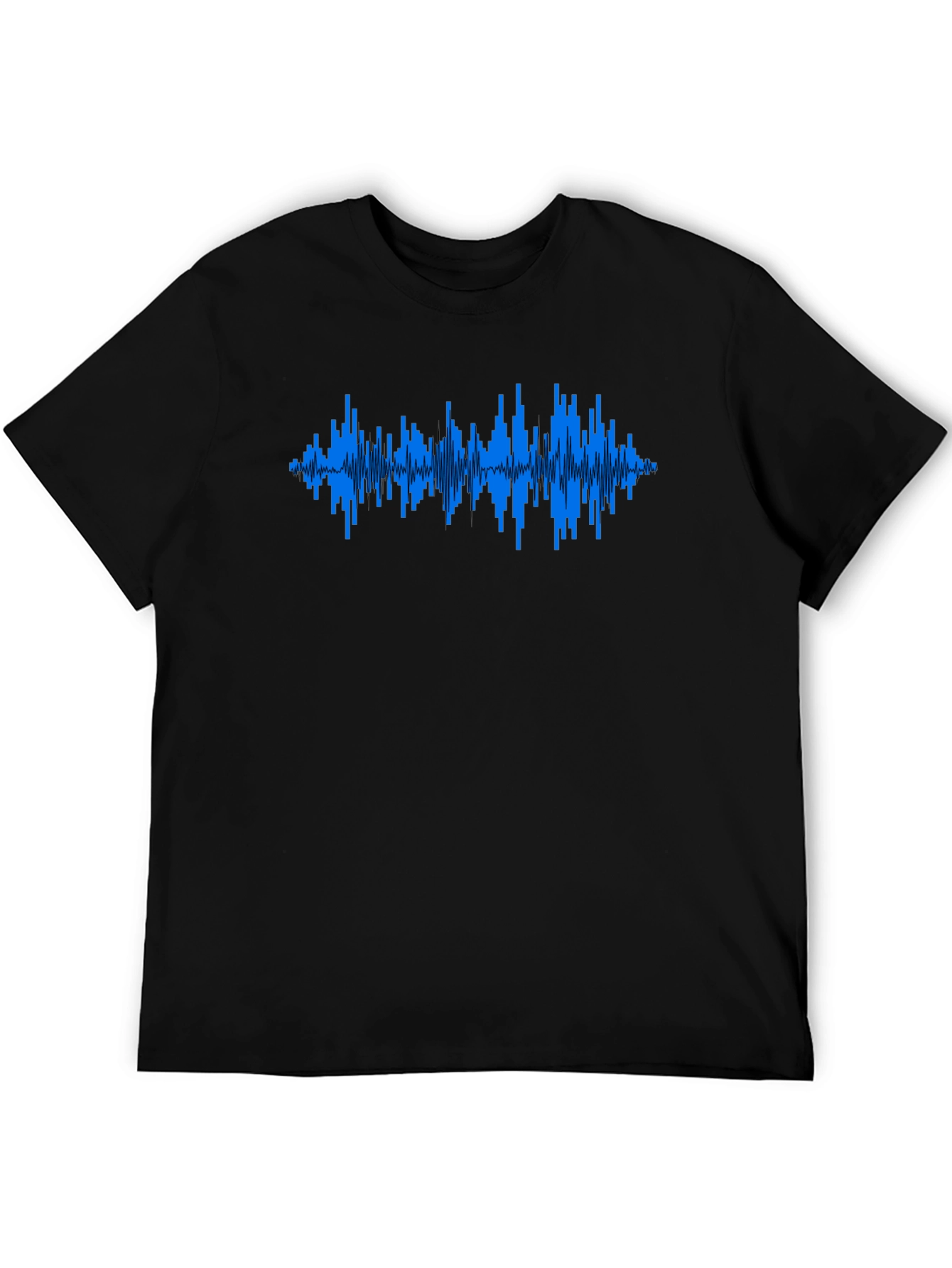 Black Soundwave Graphic T-Shirt - Black Crew Neck Tee view 5
