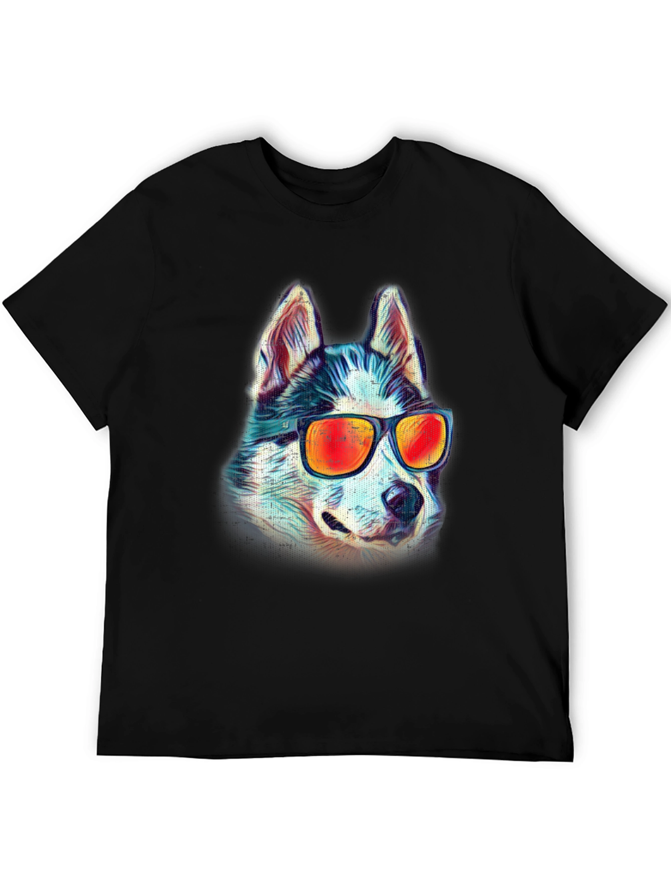 Black Cool Husky Graphic Tee - Black Cotton view 5