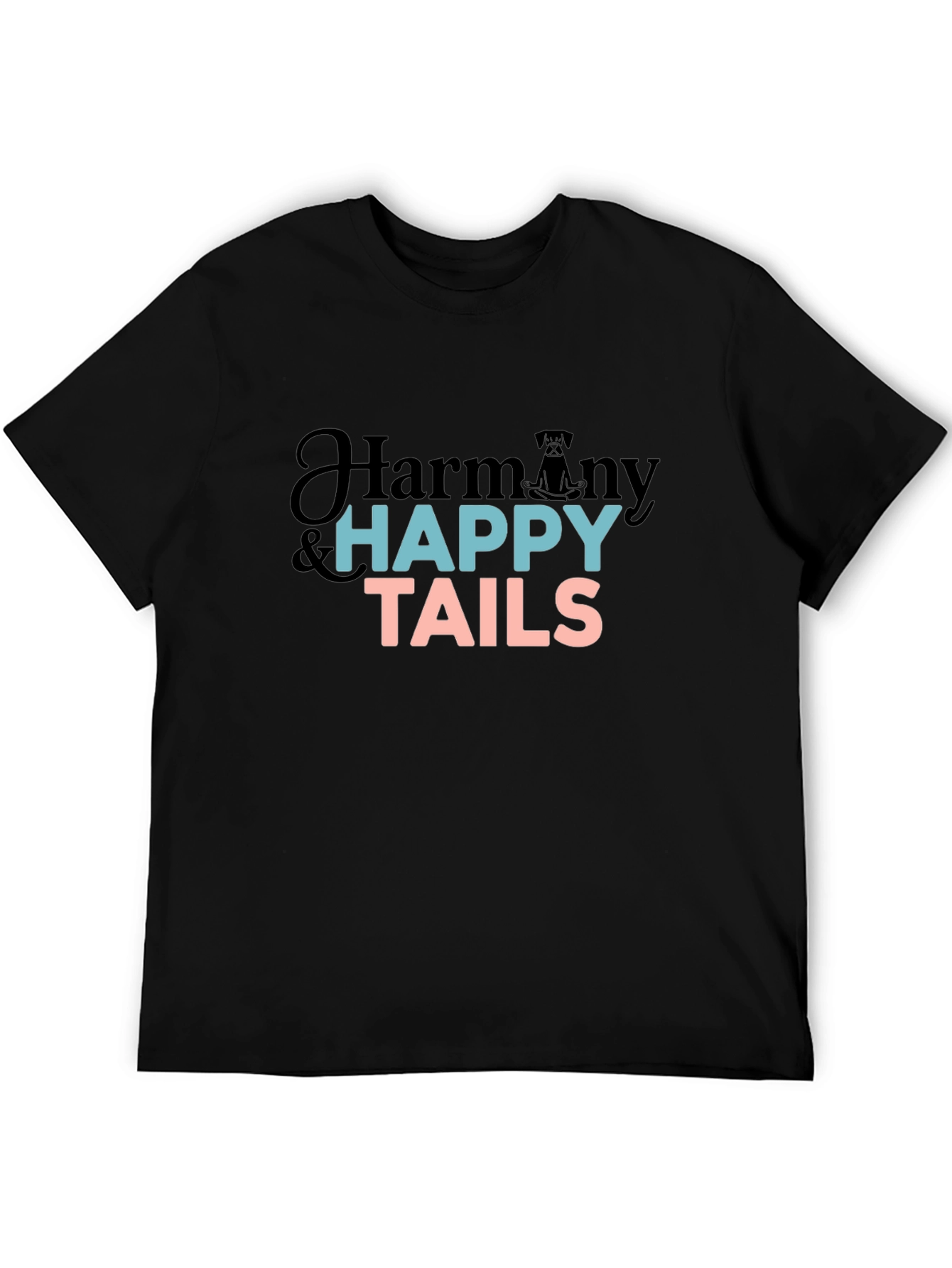 Black Harmony & Happy Tails Black T-Shirt view 5